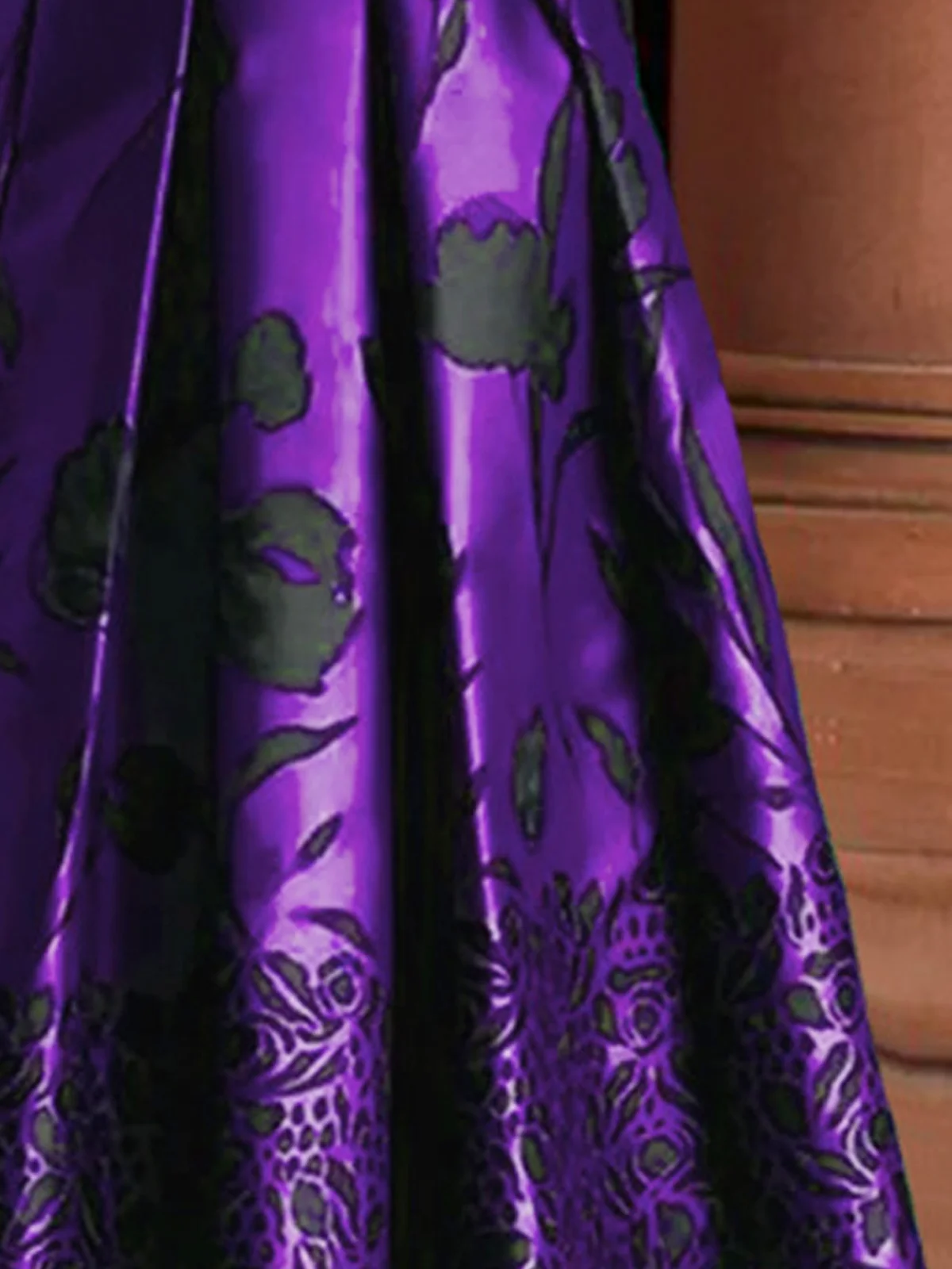 Elegant Notched Neck Floral Midi Pocket Dress