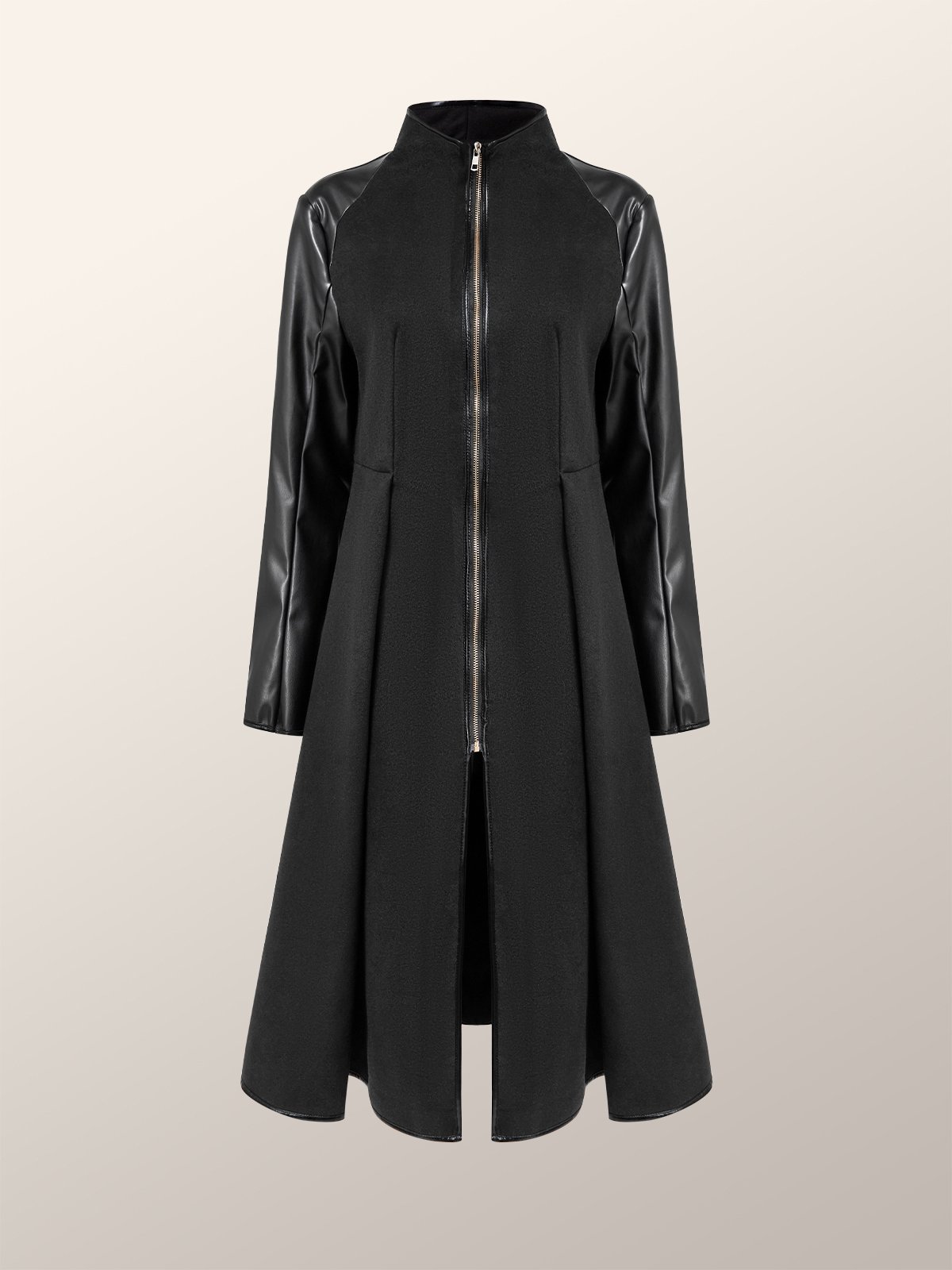 Stand Collar Plain Regular Fit Jacket