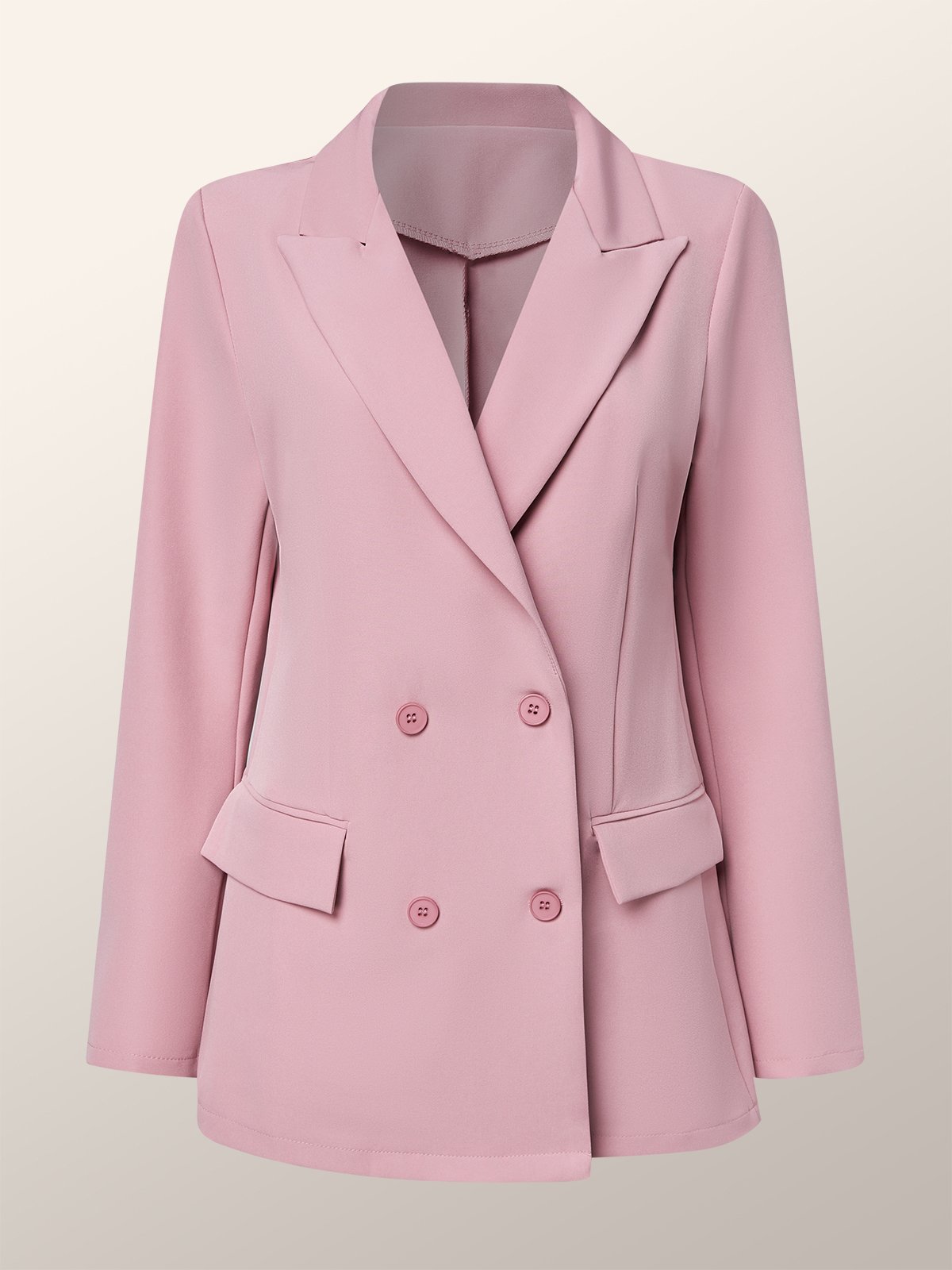 Regular Fit Elegant Lapel Collar Plain Blazer