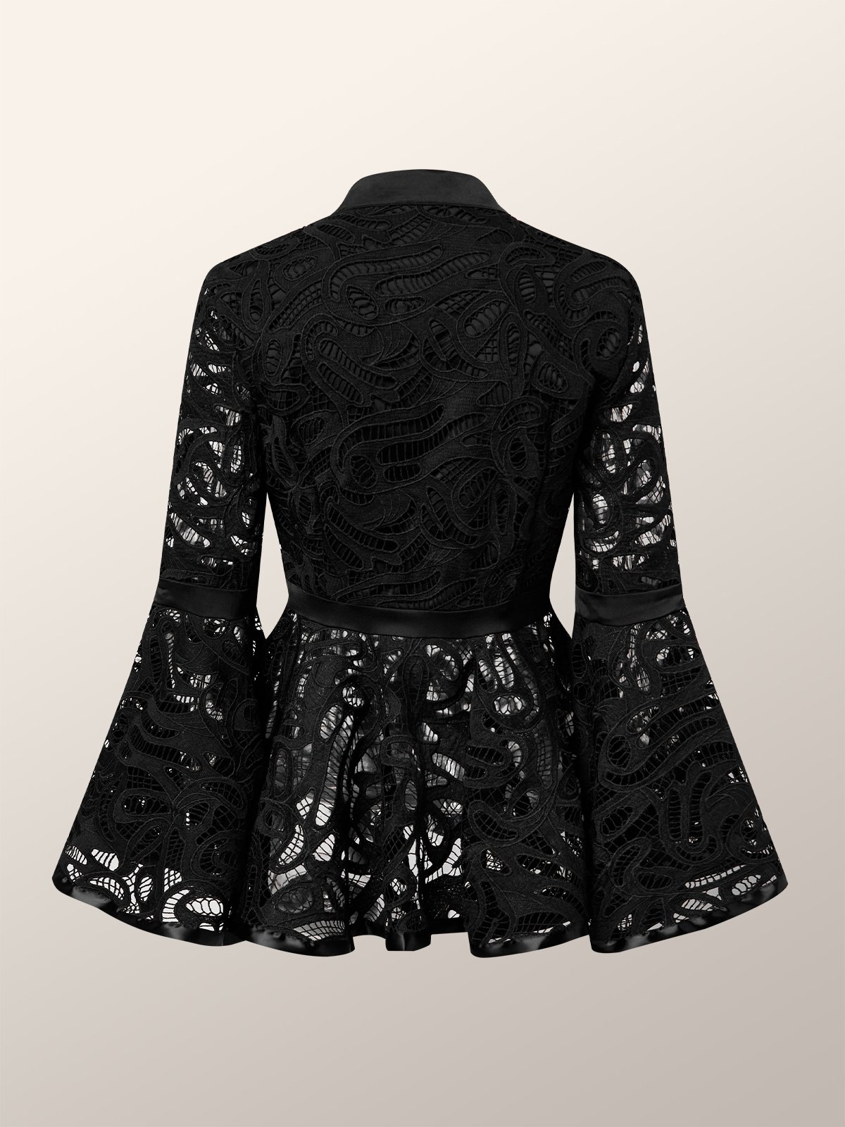 Flare Sleeve Regular Fit Plain Elegant Blouse