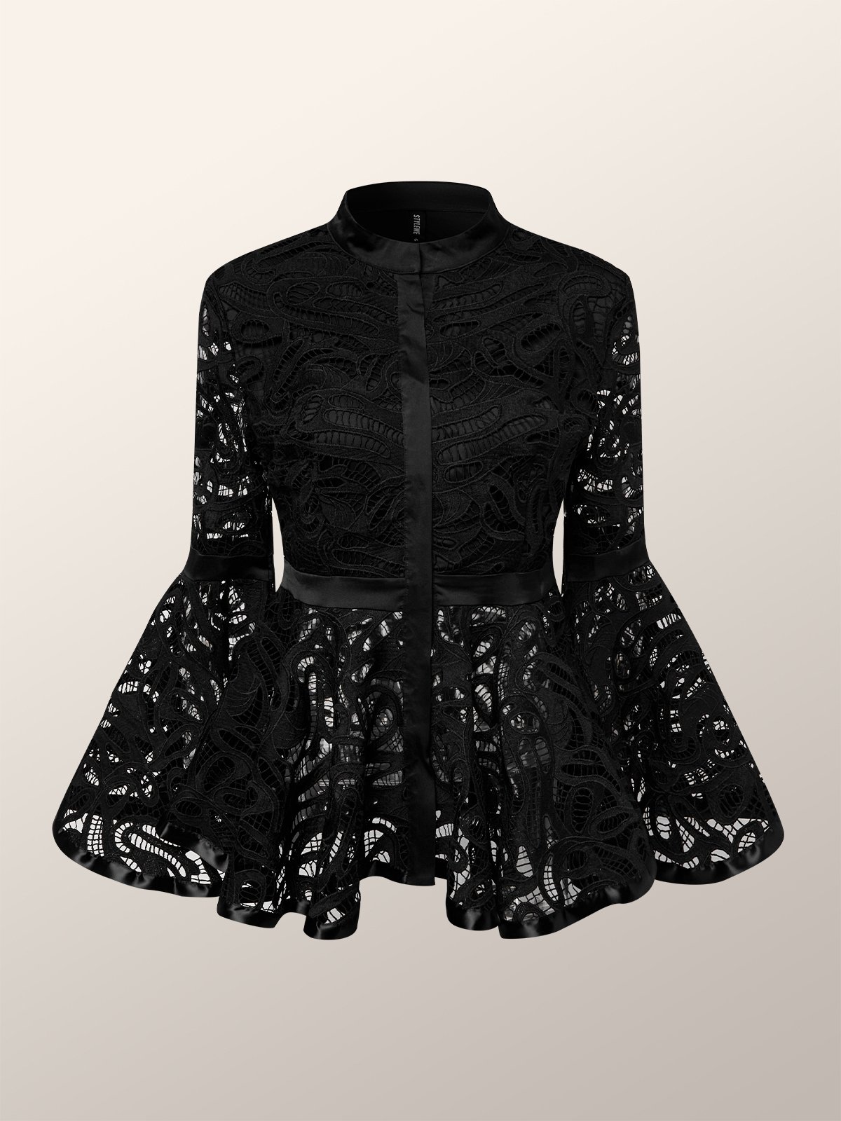 Flare Sleeve Regular Fit Plain Elegant Blouse