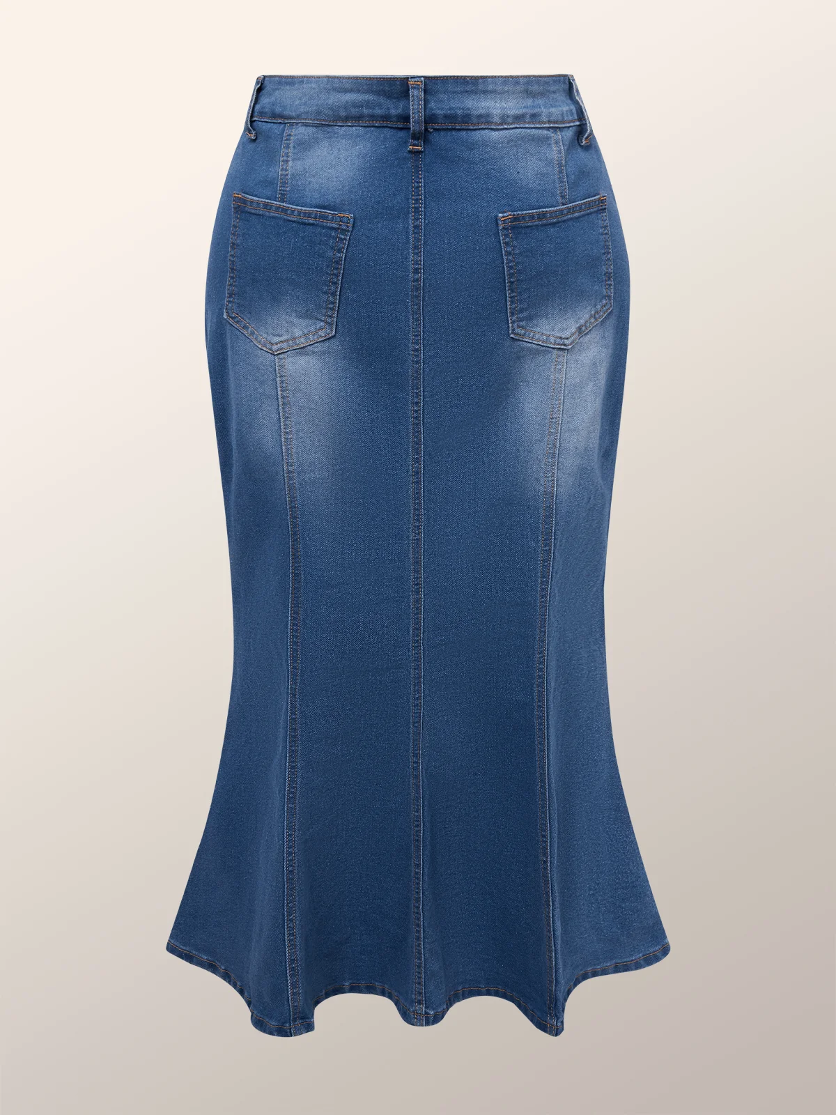 Denim Plain Regular Fit Elegant Denim Skirt