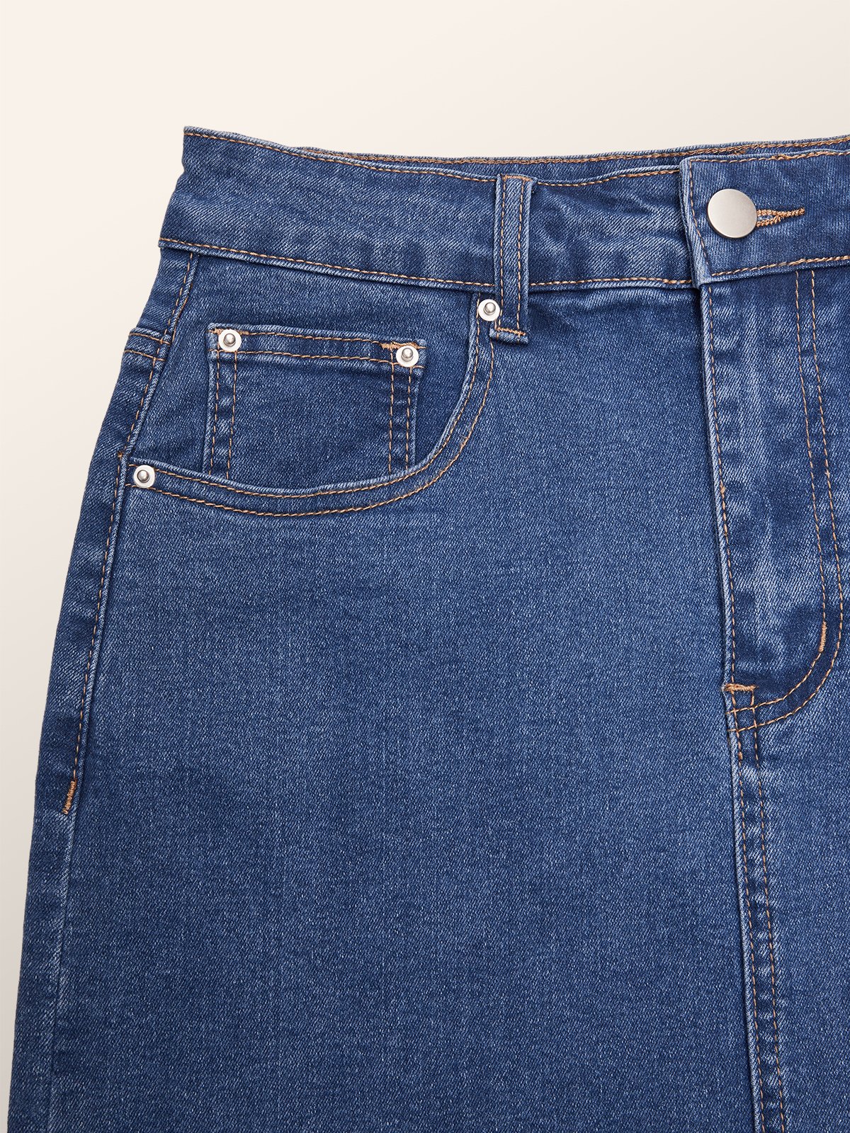 Denim Plain Urban Regular Fit Denim Skirt stylewe