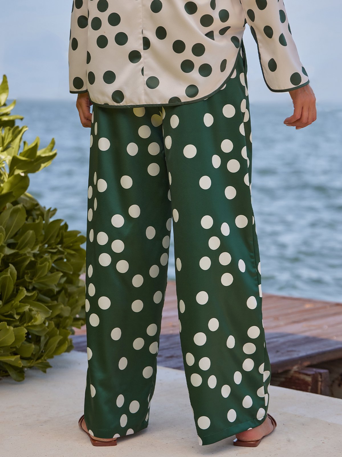 Regular Fit Polka Dots Elegant Fashion Pants