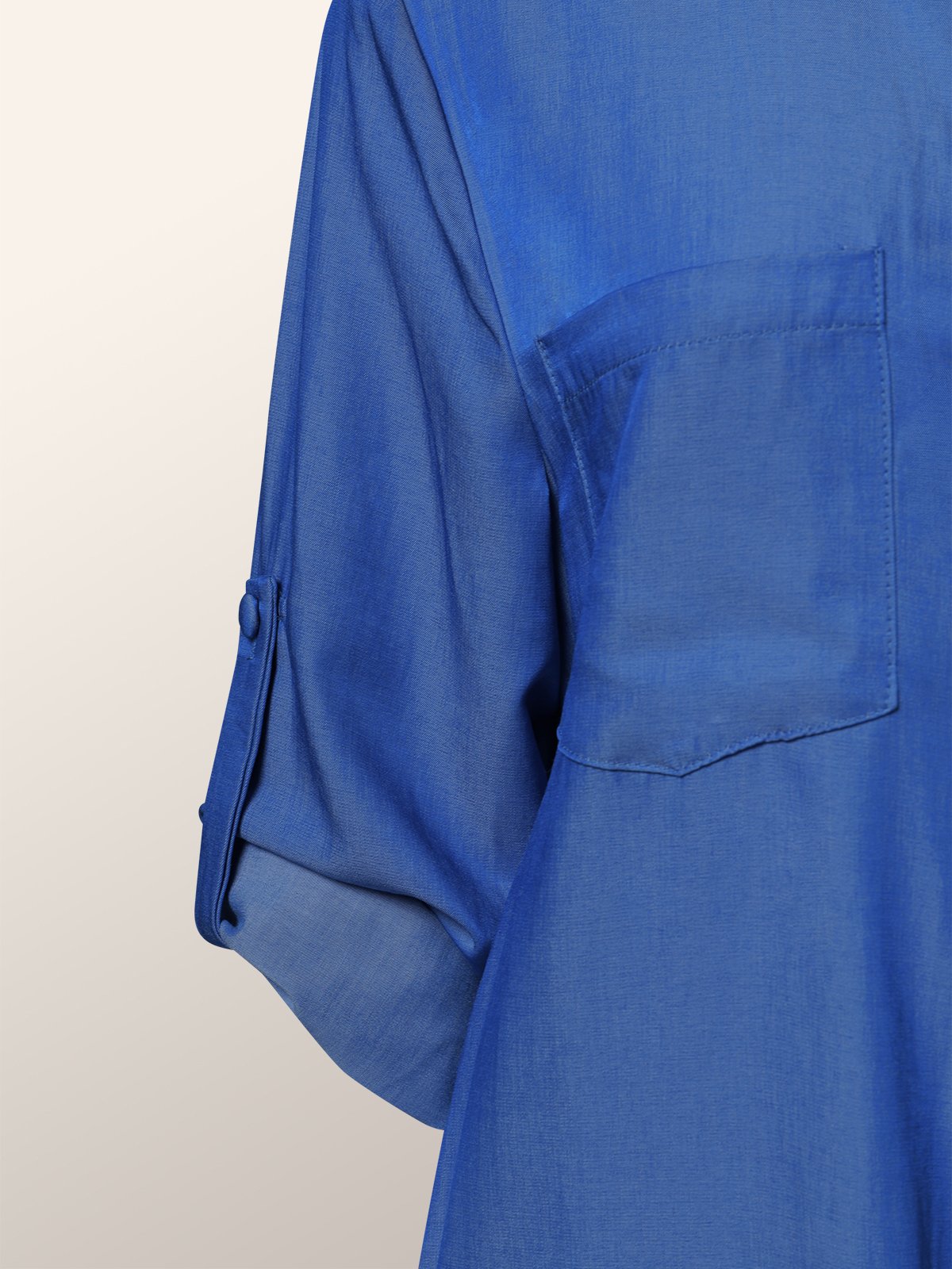 Faux Denim Shirt Collar Casual Loose Denim Dress