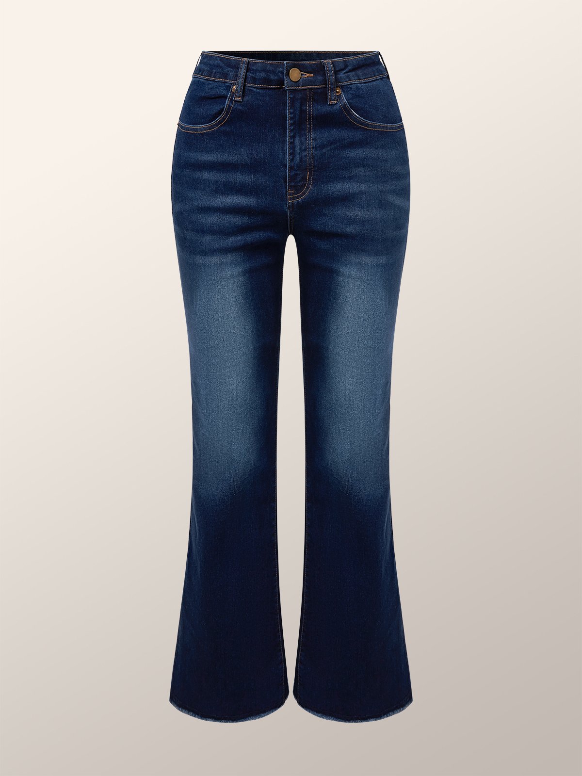 Denim Plain Casual Regular Fit Jeans