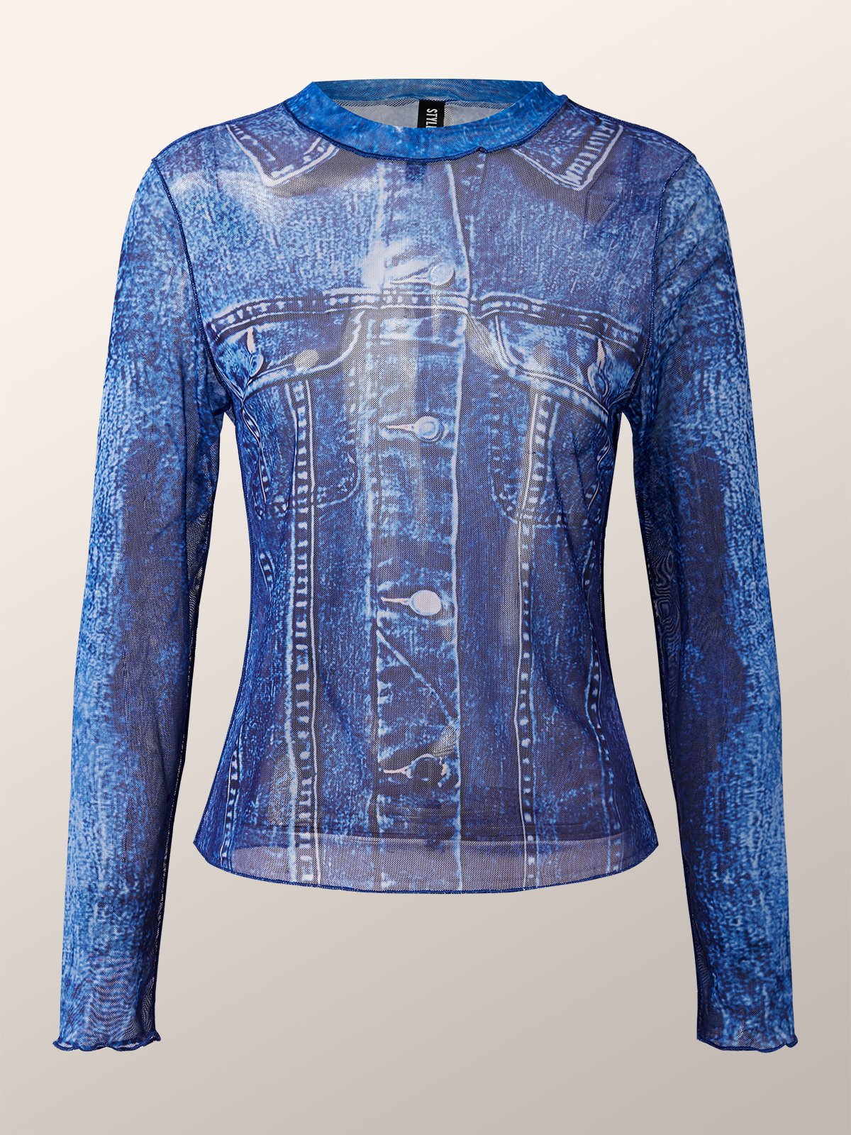 High Elasticity Regular Fit Stand Collar Long Sleeve Urban T-Shirt