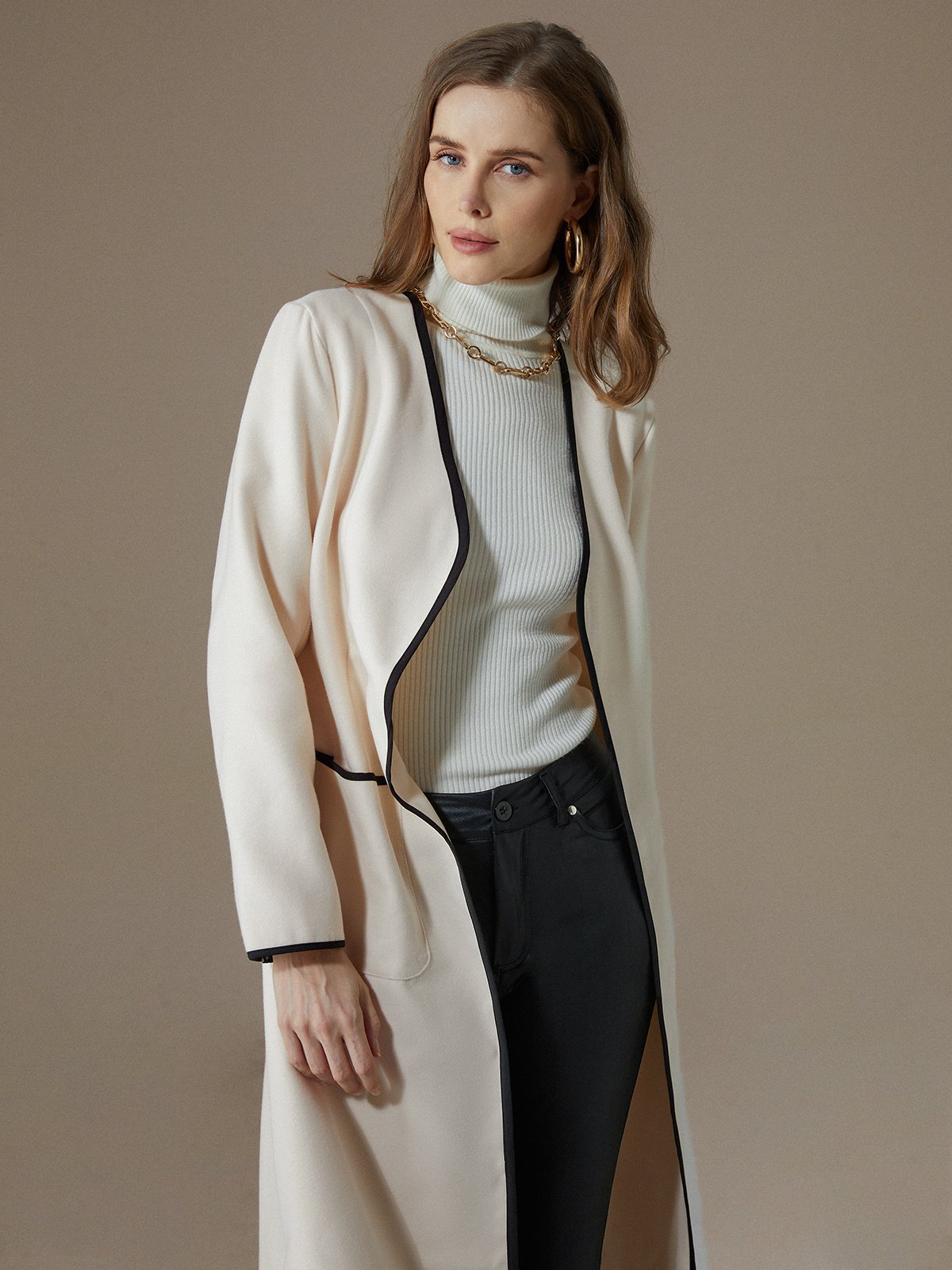 Loose Simple Long Sleeve Overcoat stylewe