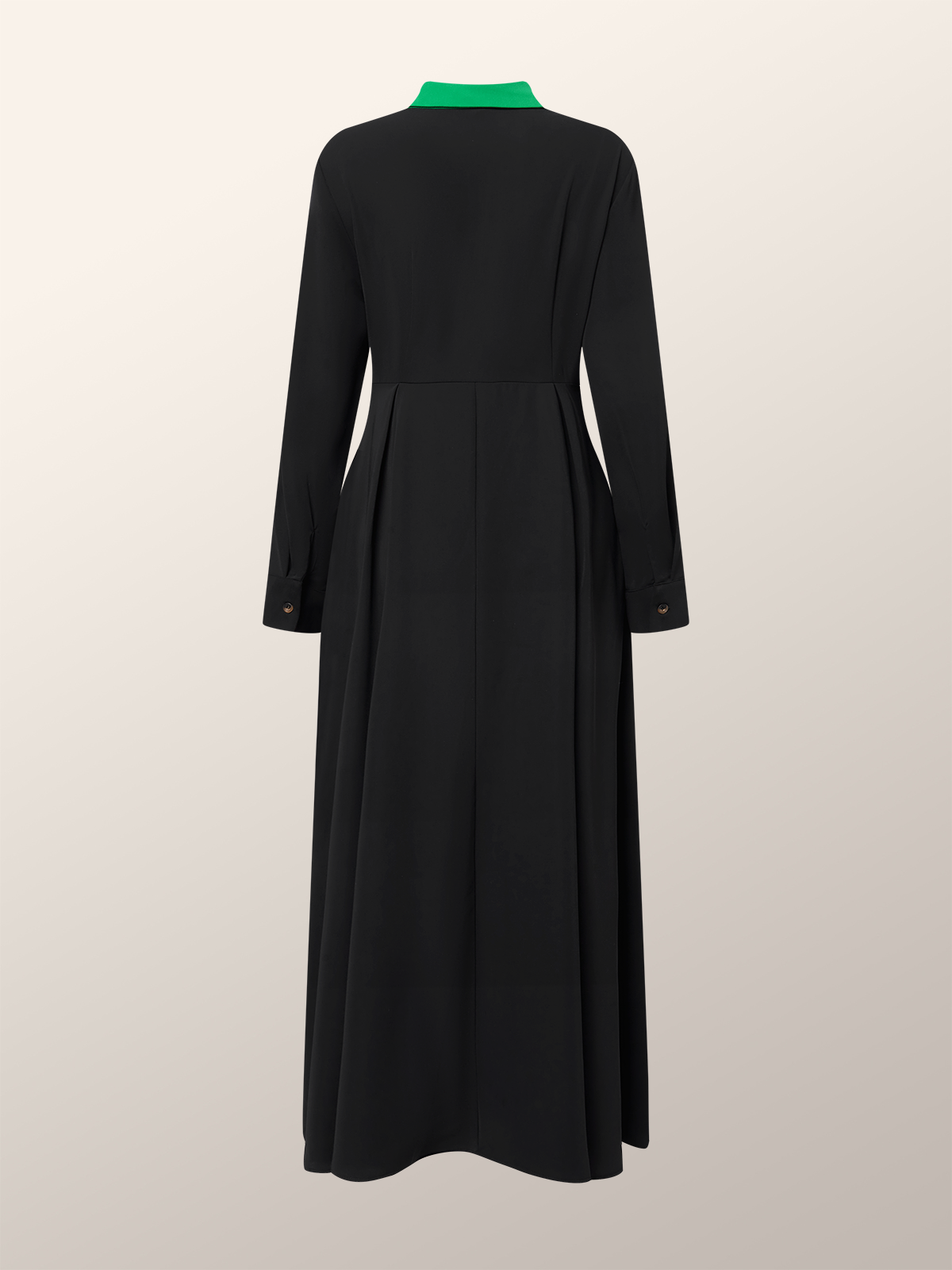 Regular Fit Elegant Color Block Long Sleeve Maxi Dress With No Belt ...