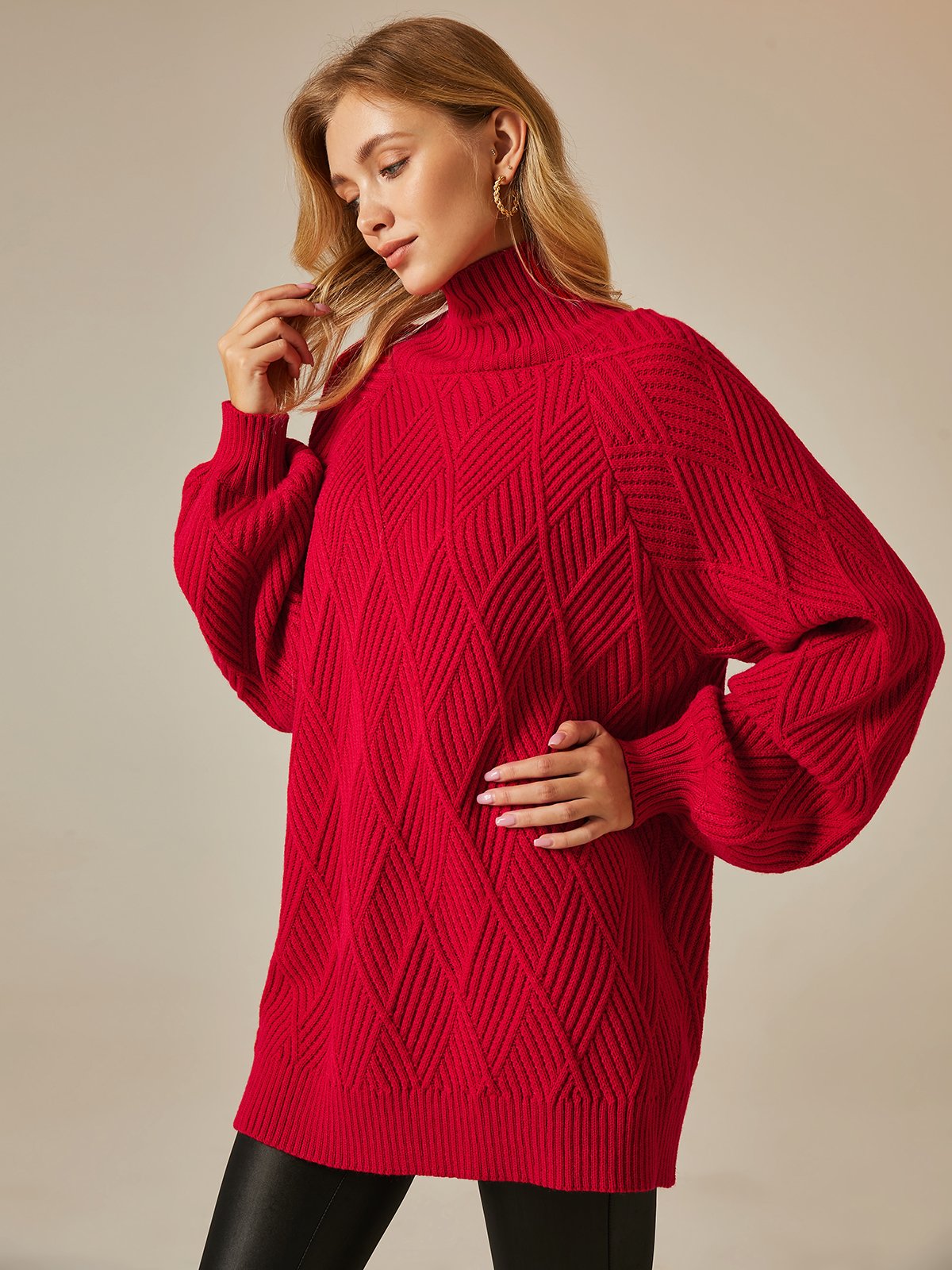 Urban Loose Long Sleeve Plain Sweater