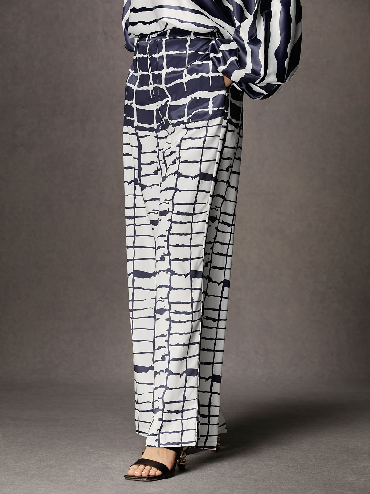 Regular Fit Urban Abstract Long Pants Straight pants