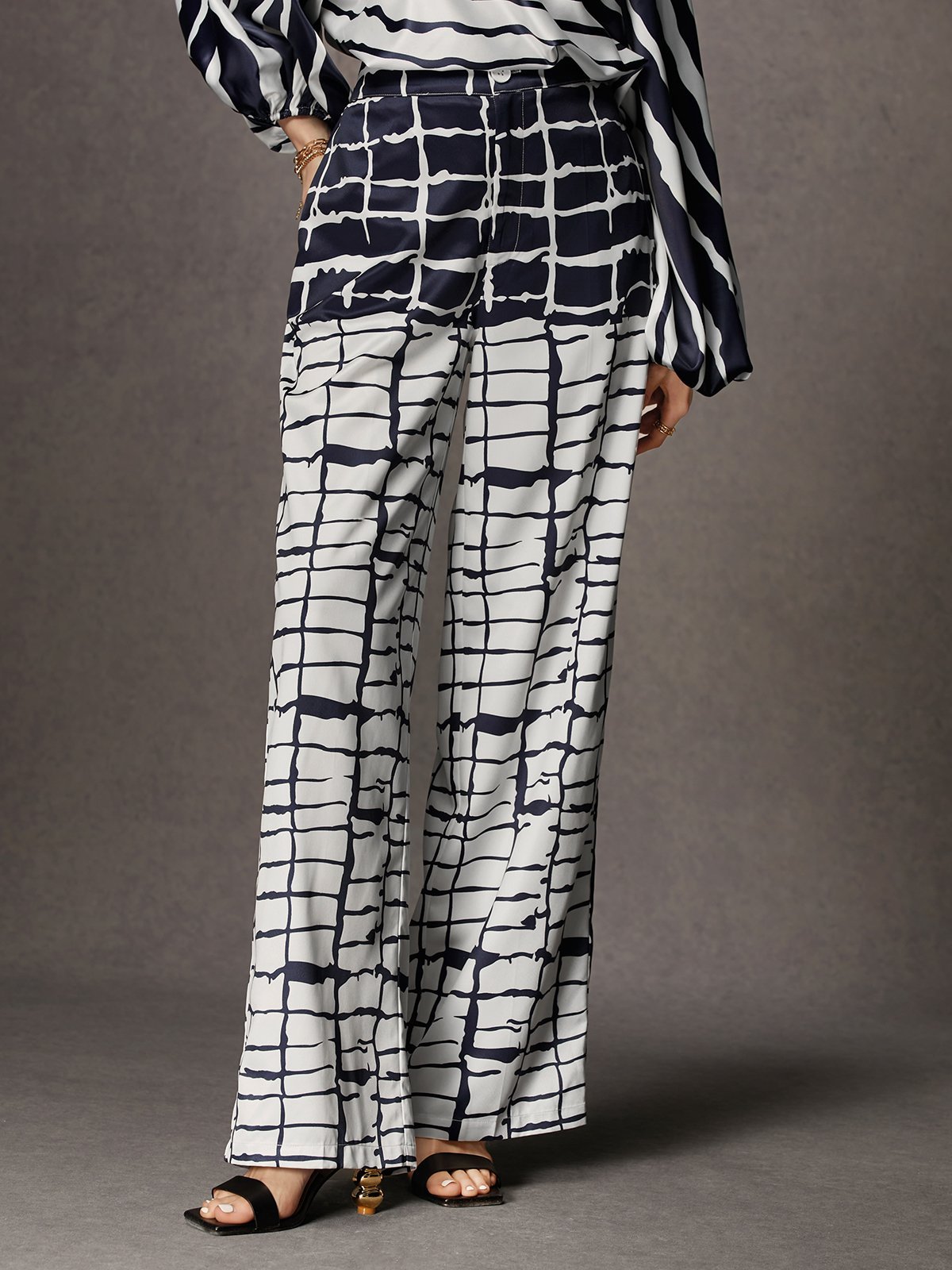 Regular Fit Urban Abstract Long Pants Straight pants