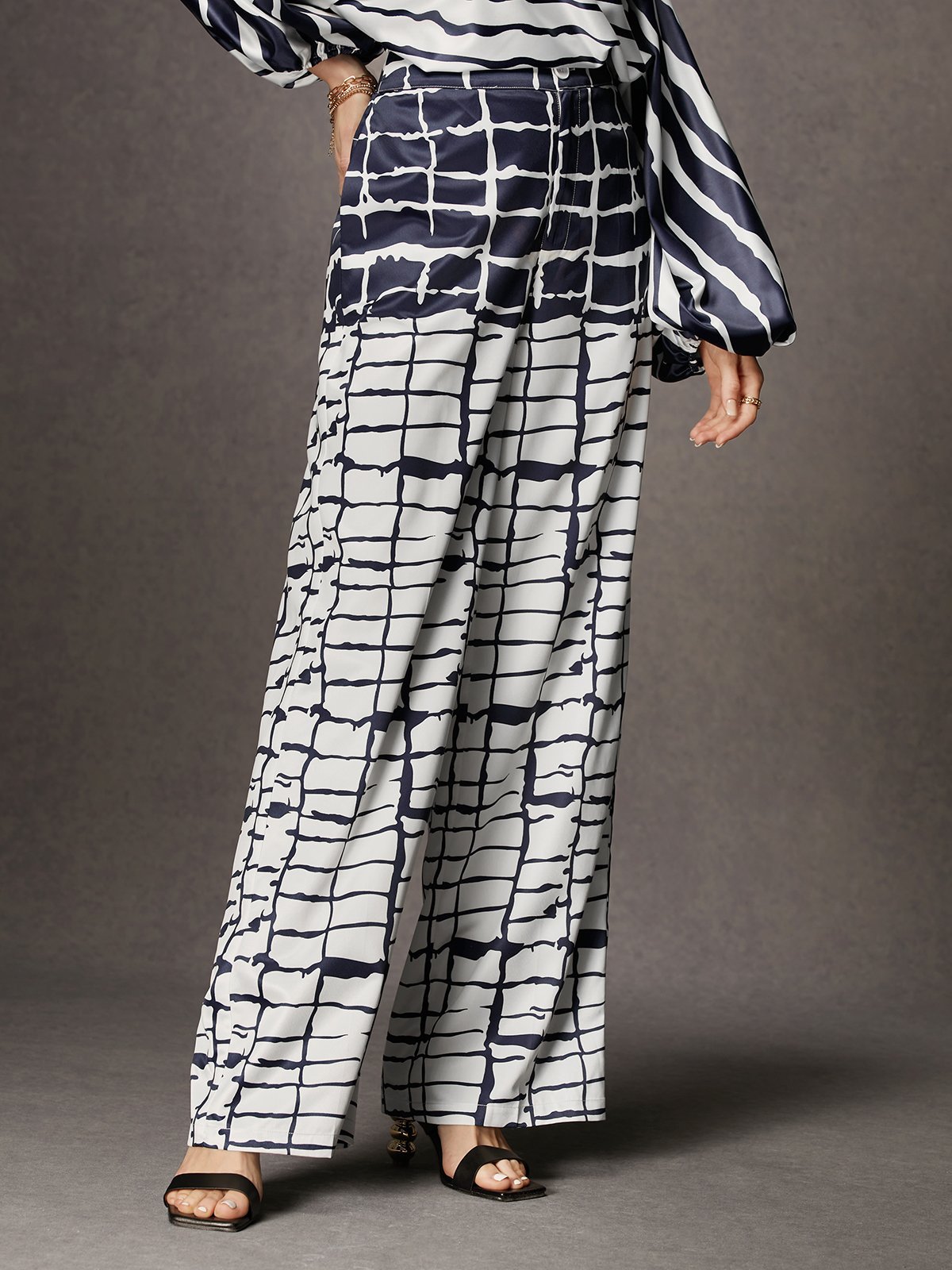 Regular Fit Urban Abstract Long Pants Straight pants