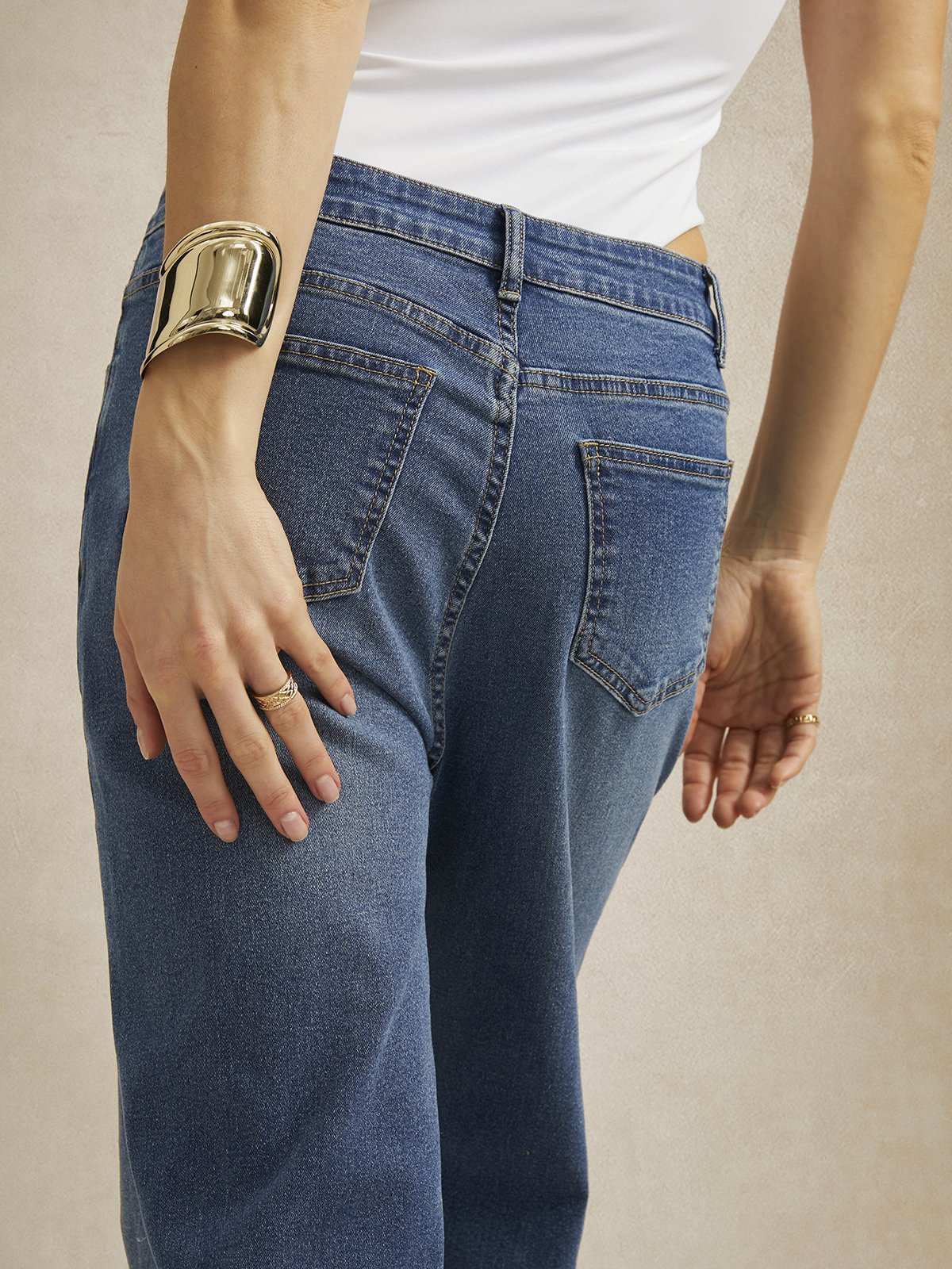 Better Basics High-Stretch Wide Leg Jeans