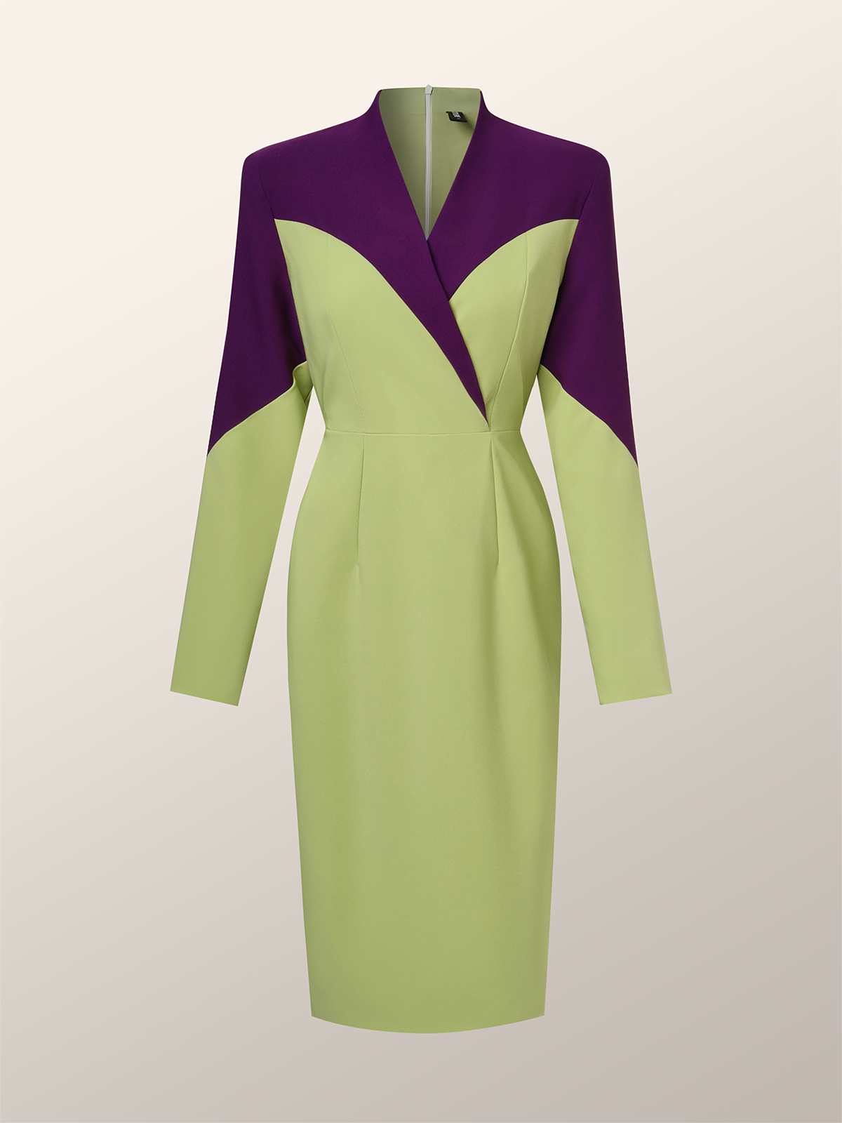 Elegant Split Joint V Neck Midi Dress