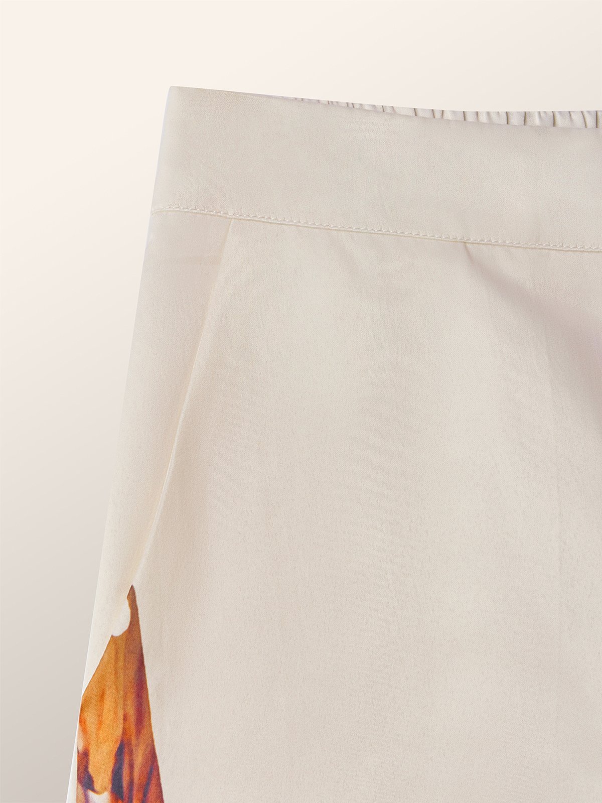 Elegant Luxury Satin Floral Straight-Leg Pants 