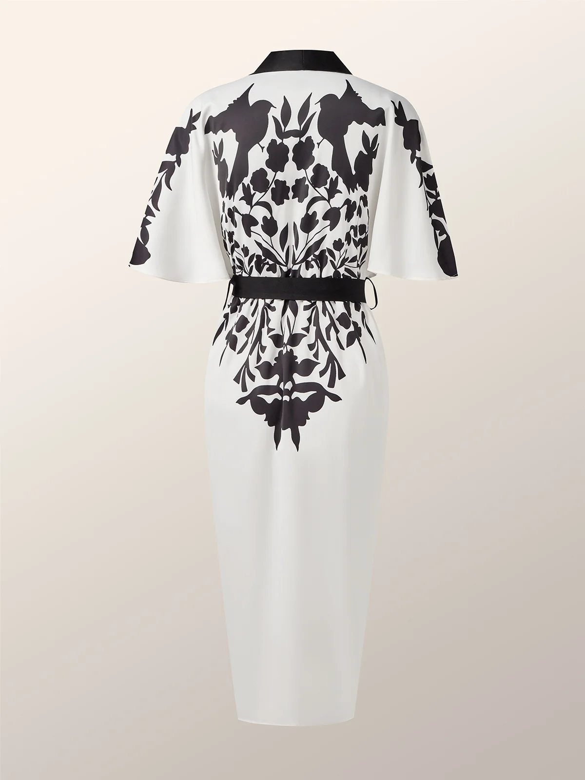 Elegant Floral Printing V Neck Midi Dress With Belt