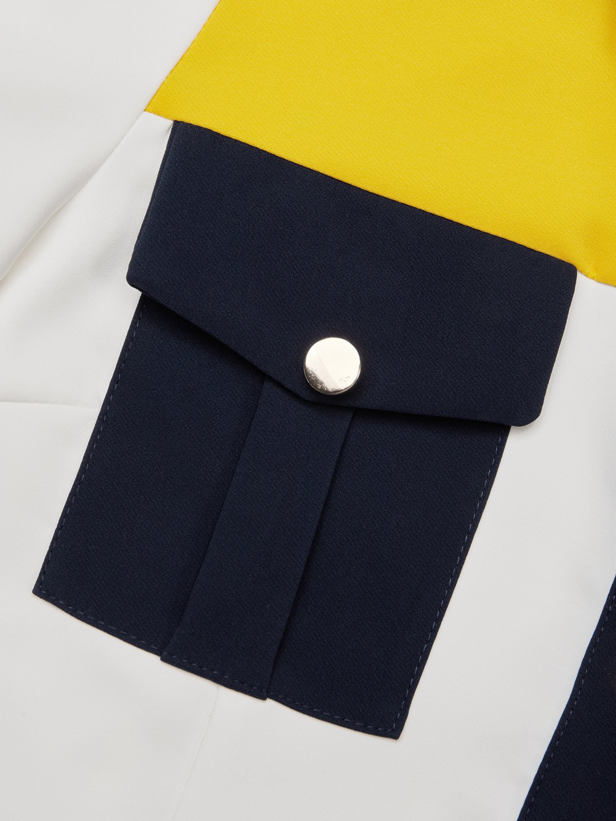 Urban Utility Color Block Pockets Shirt