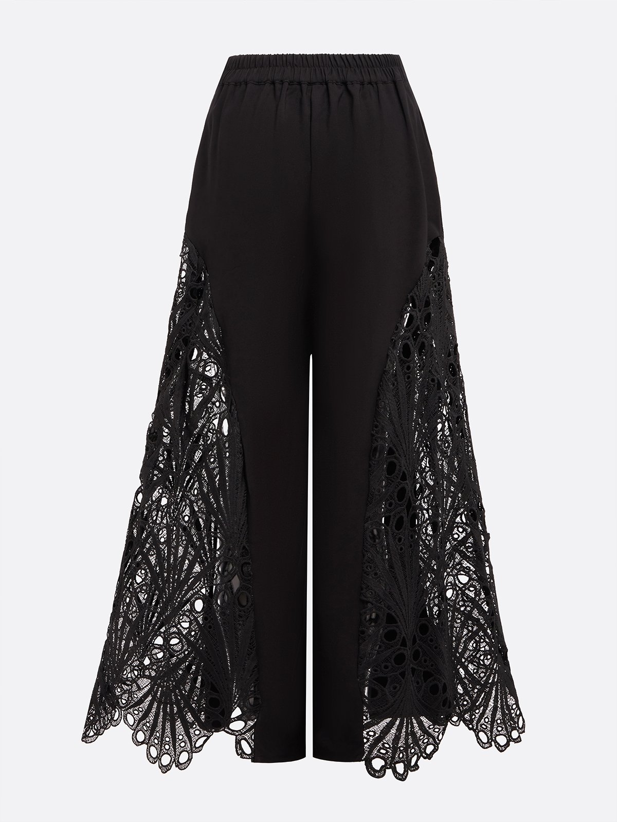 Urban Plain Hollow Wide Leg Pants