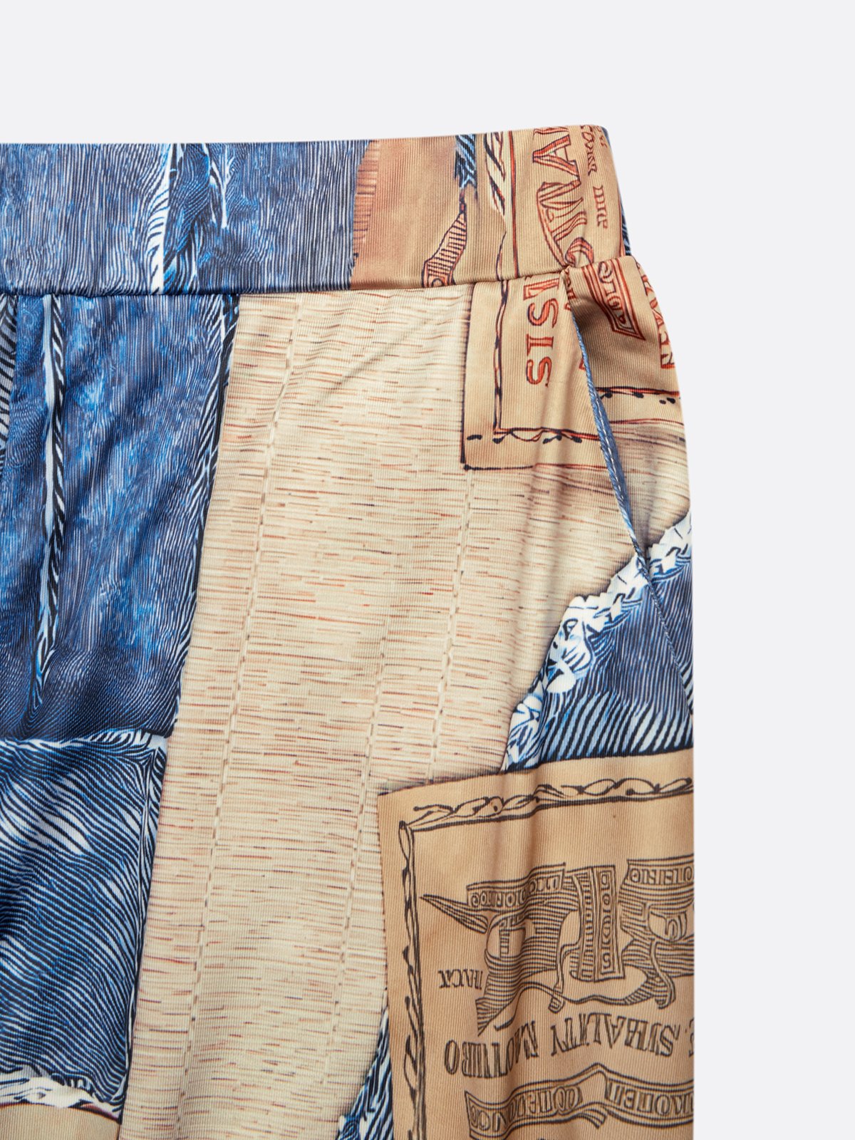 Casual Denim Print Graphic Straight Pants