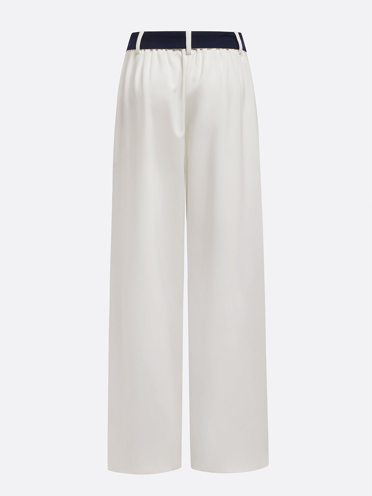 Urban Color Block  Straight Pants With Belt