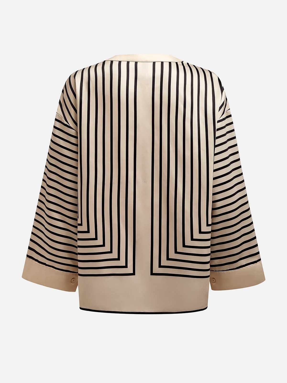 Urban Striped Printing Bell Sleeve Shirt