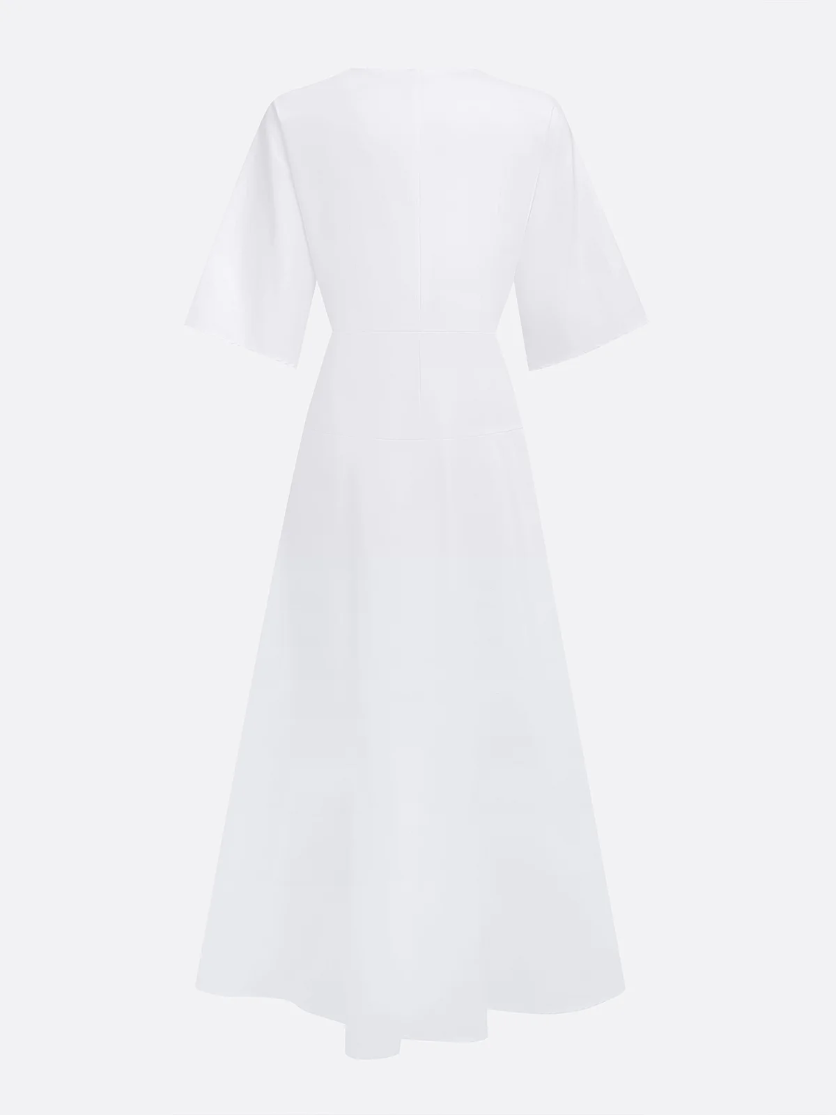 Cotton Urban Plain Raglan Sleeve V Neck Maxi Dress