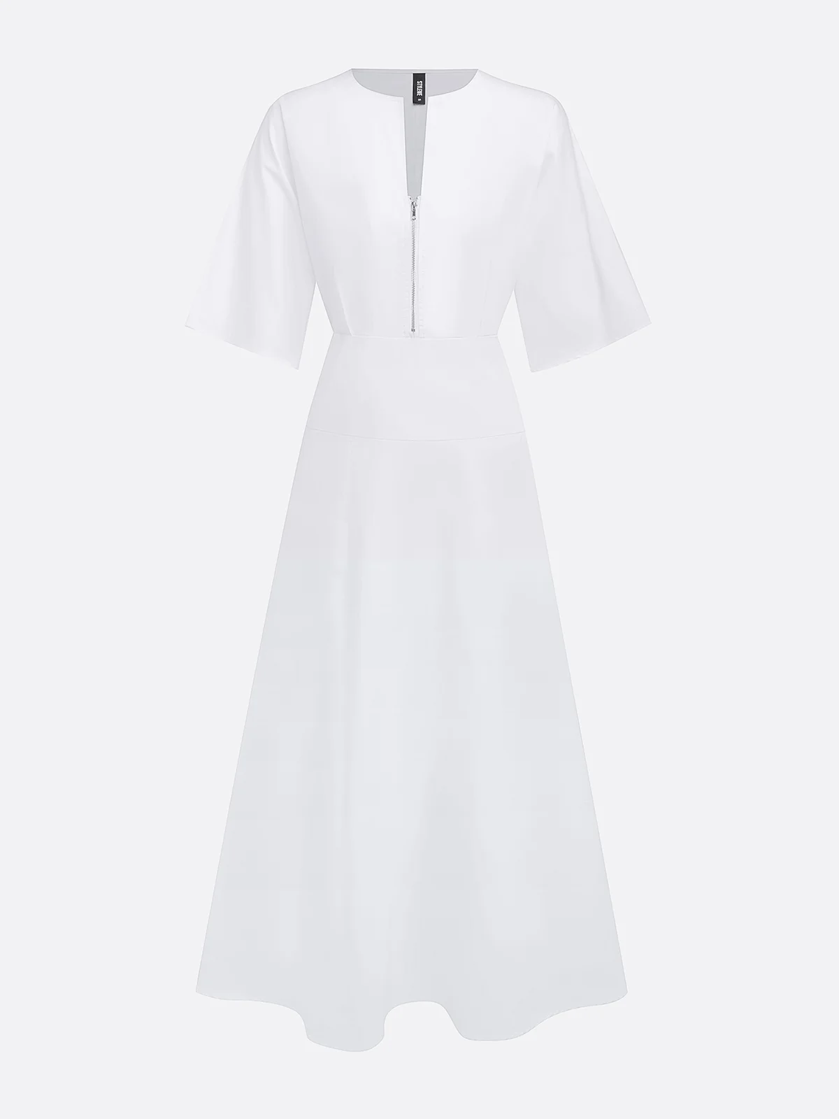 Cotton Urban Plain Raglan Sleeve V Neck Maxi Dress