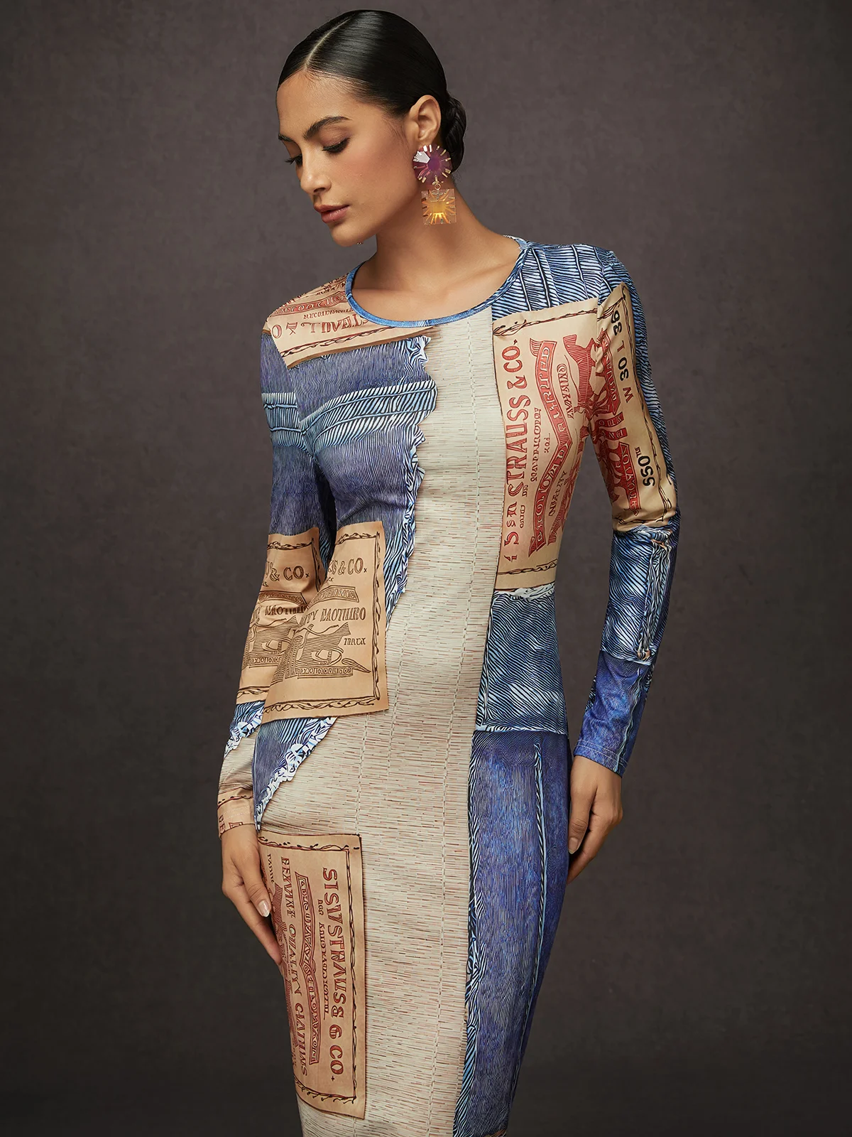 Urban Random Print Midi Dress