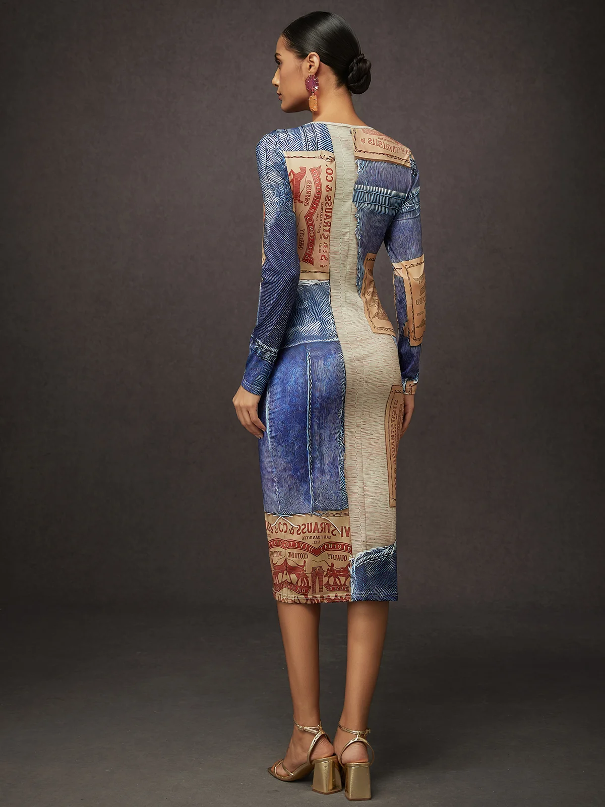 Urban Random Print Midi Dress