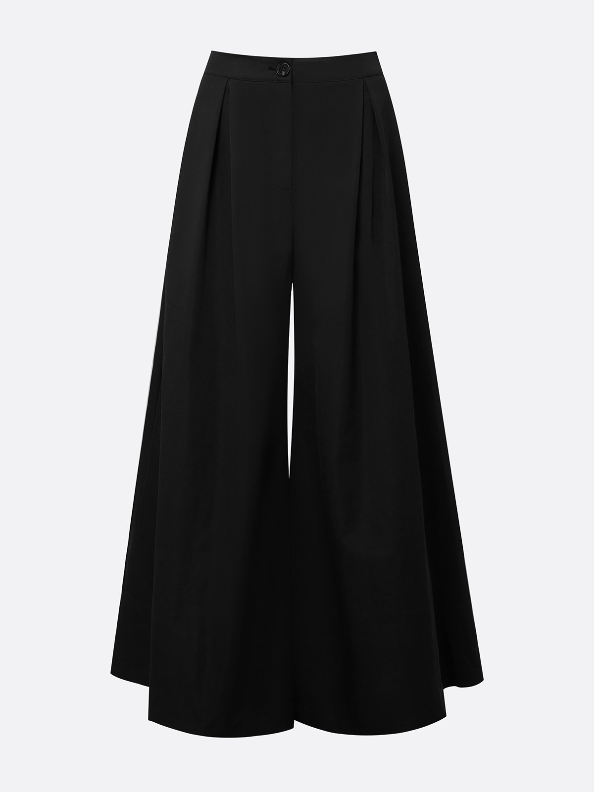 Urban Plain Wide Leg Pants No Belt