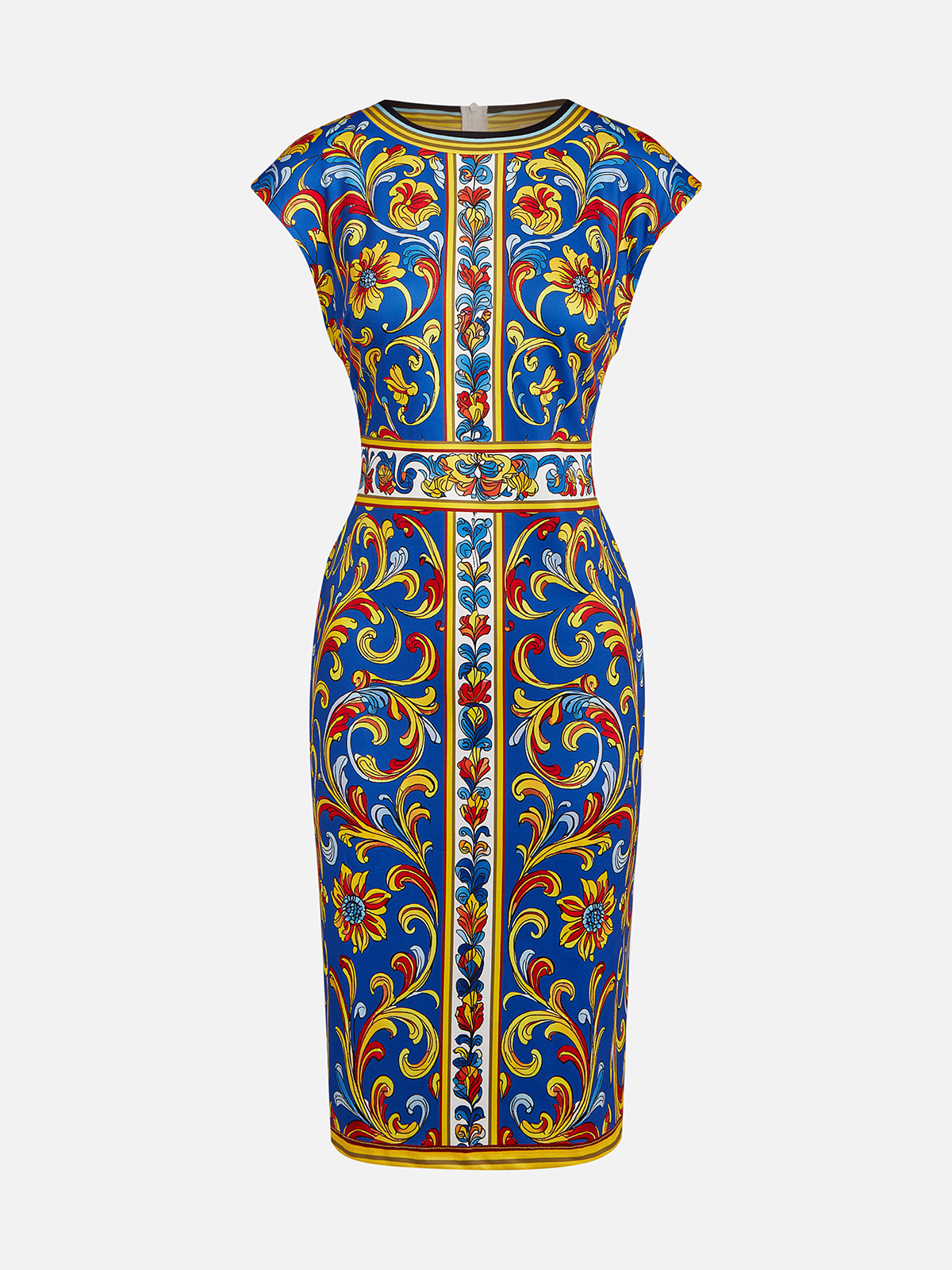 Urban Random Print Raglan Sleeve Printing Crew Neck Knee Length Dress