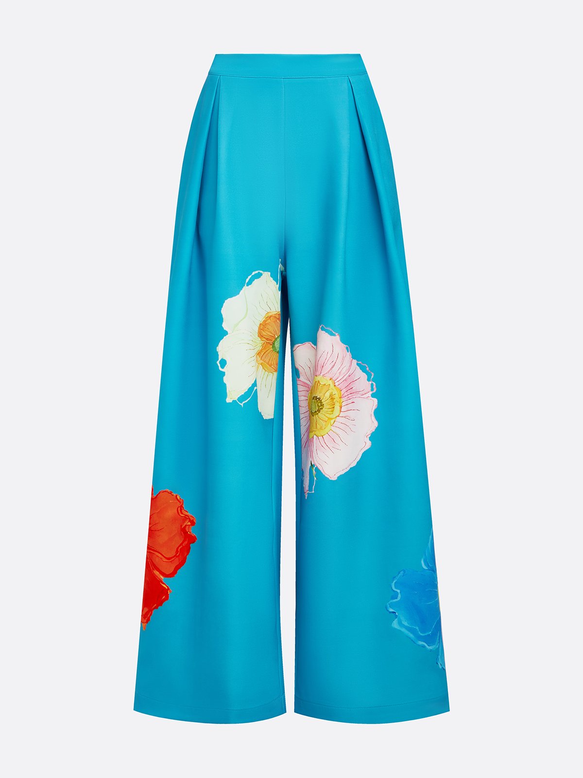 Urban Floral Printing Wide Leg Pants