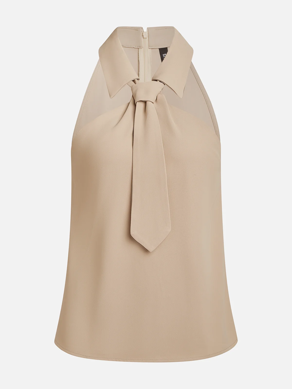 Urban Sleeveless Shirt Collar Tank Top