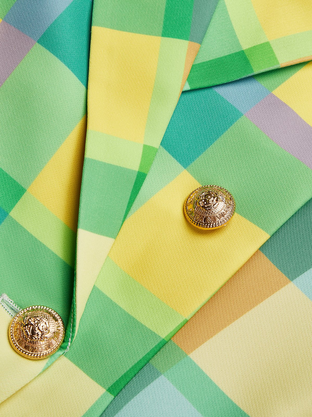 Urban Printing Plaid Lapel Collar Blazer