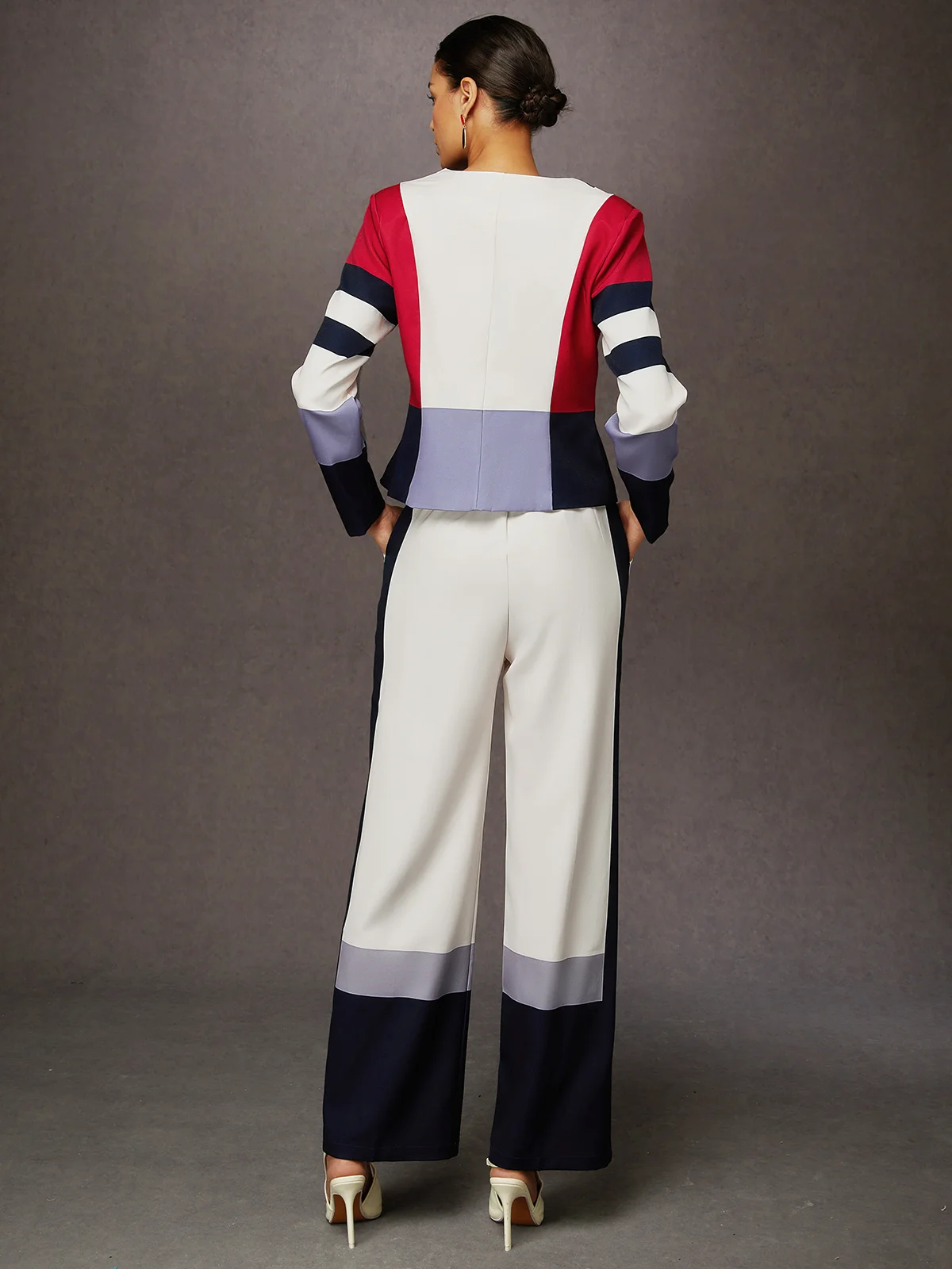Urban Color Block Wide Leg Pants