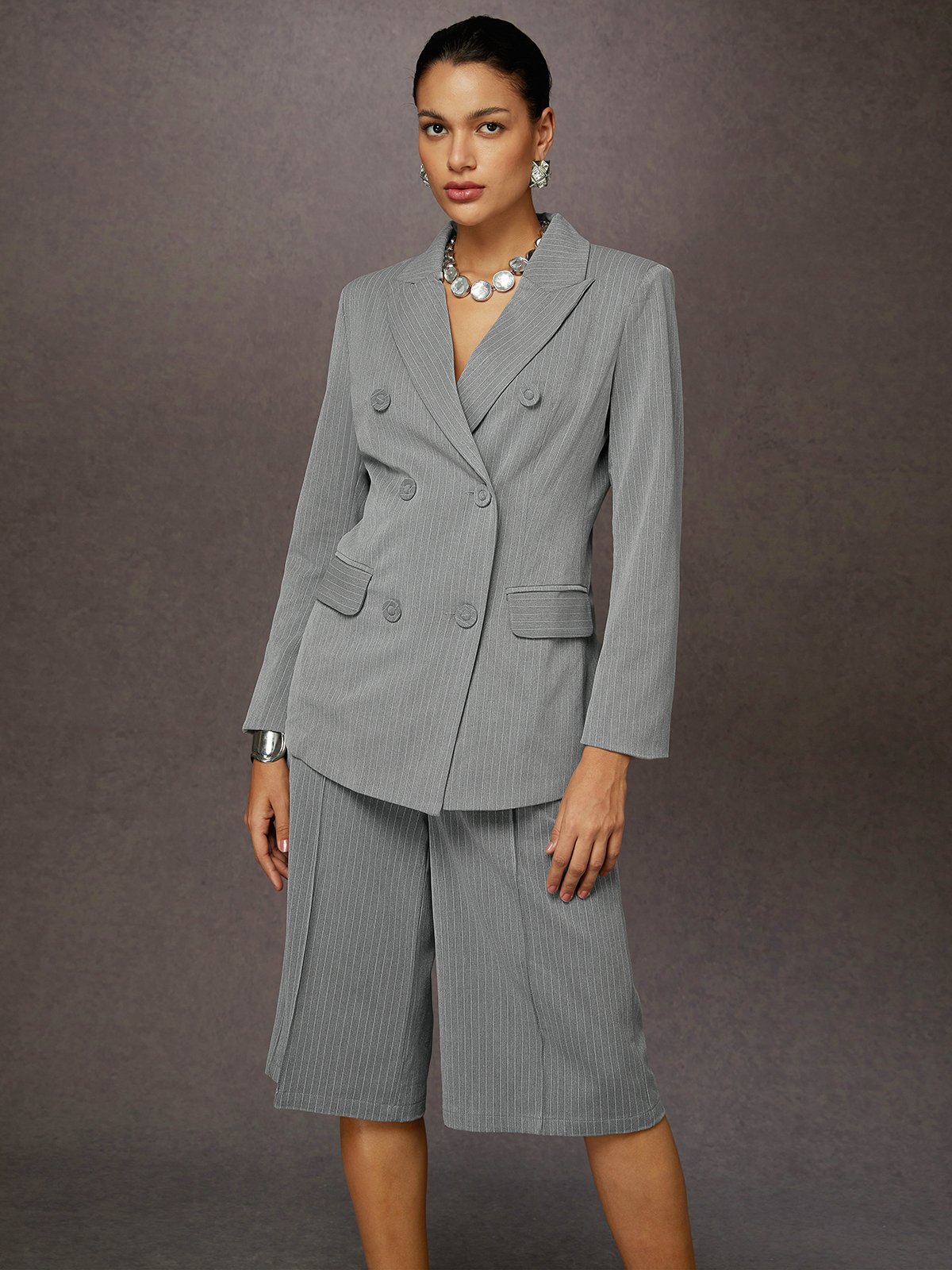 Regular Sleeve Plain Loose Urban Lapel Collar Long Sleeve Blazer