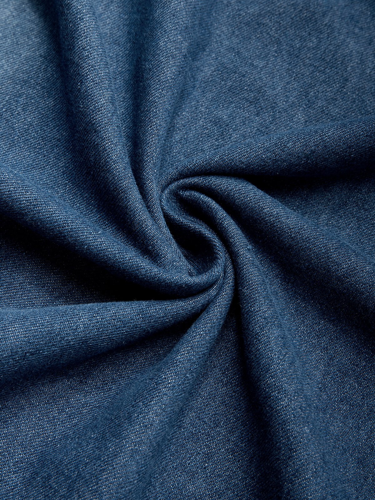 Casual Plain Distressing U-Neck Denim Maxi Dress