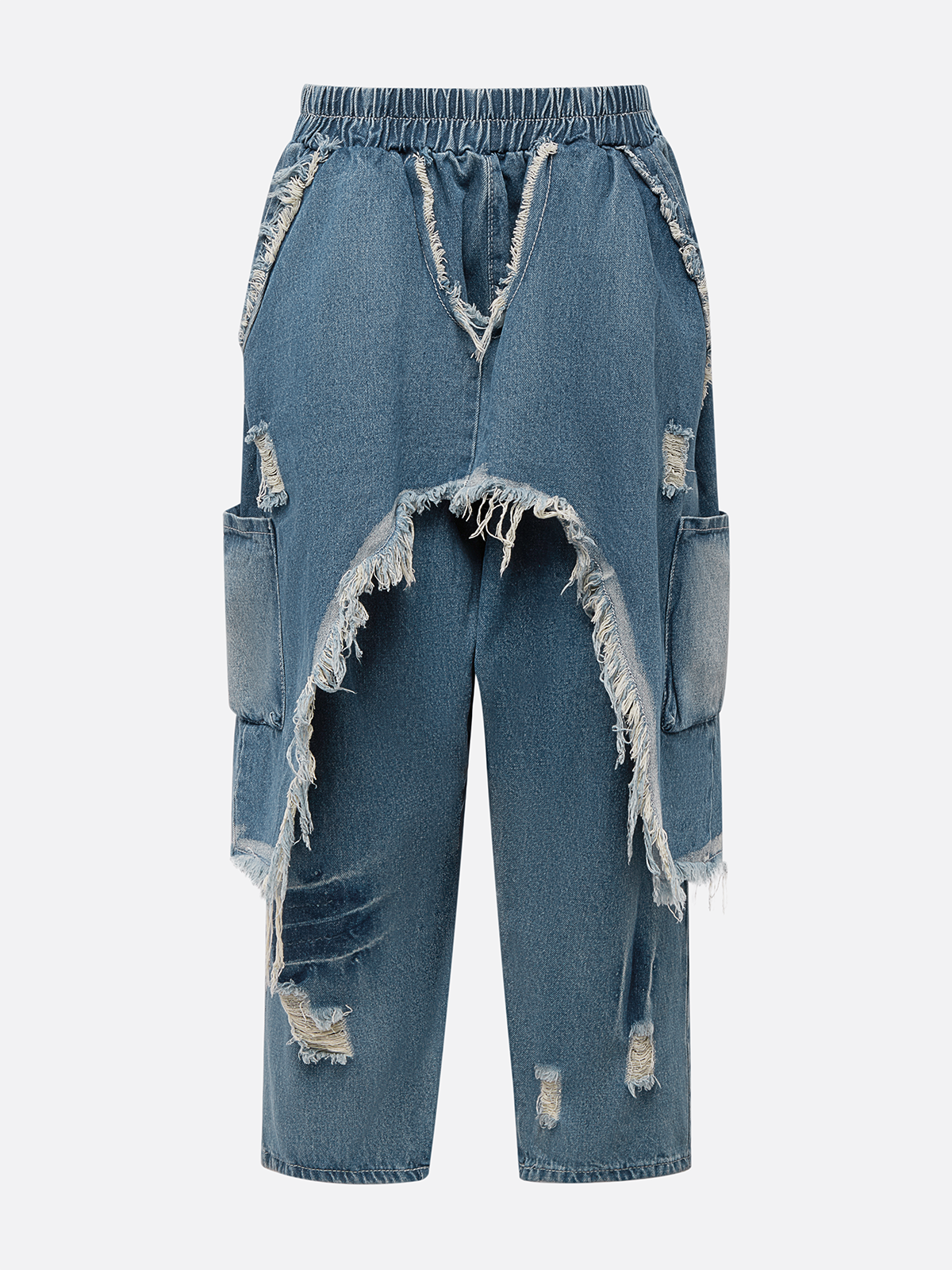 Loose Casual Denim Plain Jeans