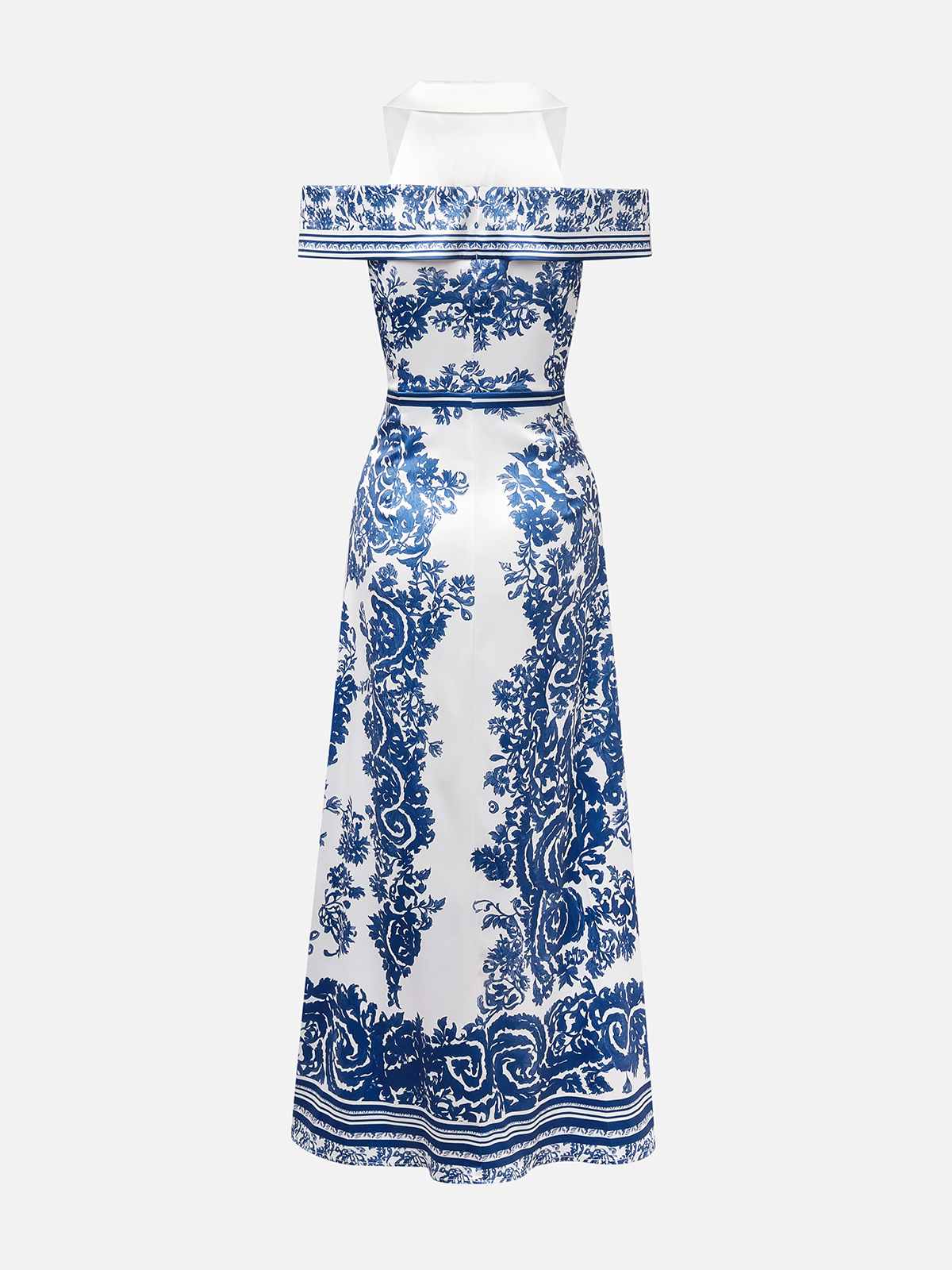 Elegant Color Block Printing Maxi Dress