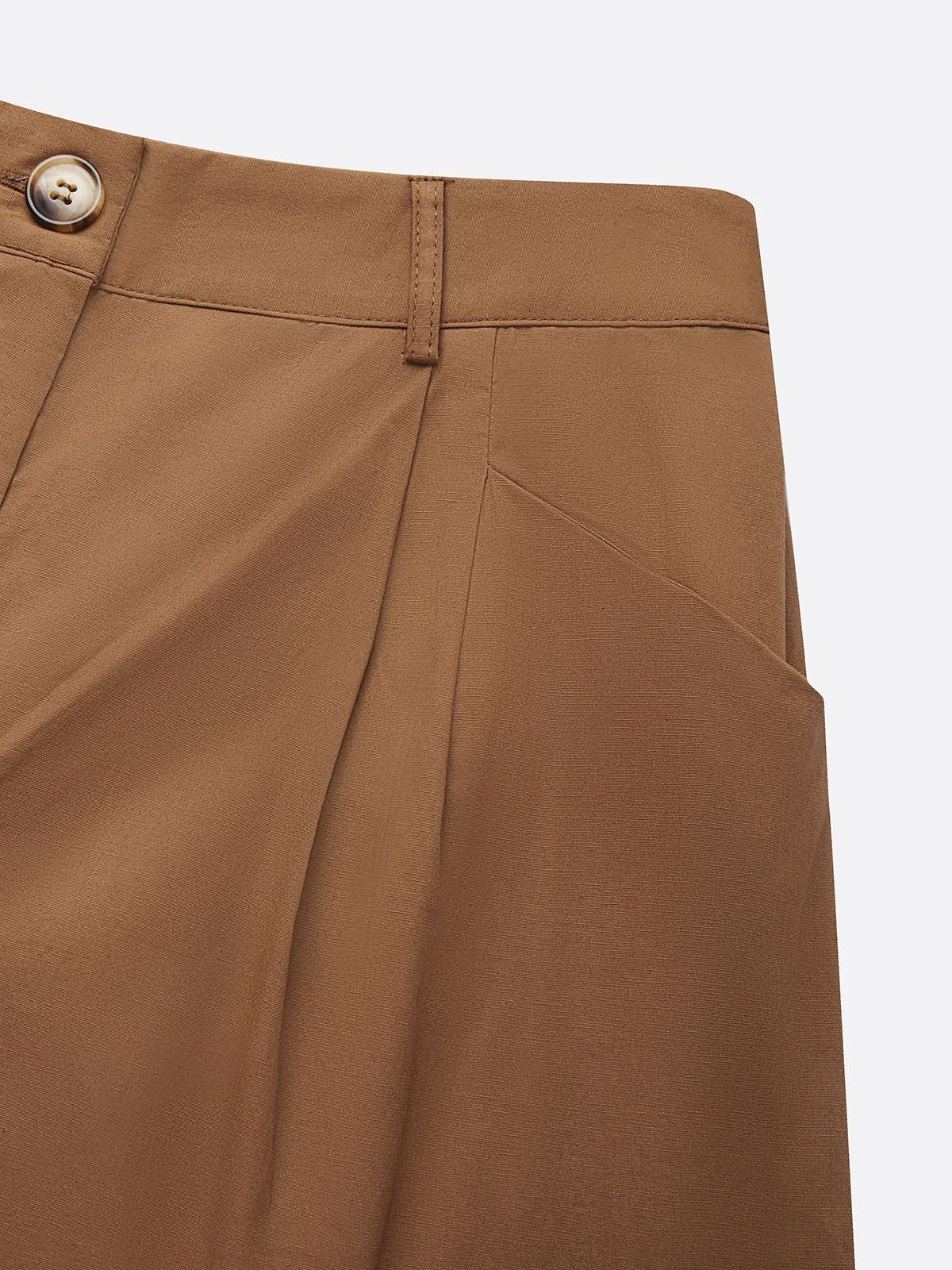 Casual Plain Pockets Turnip Pants No Belt