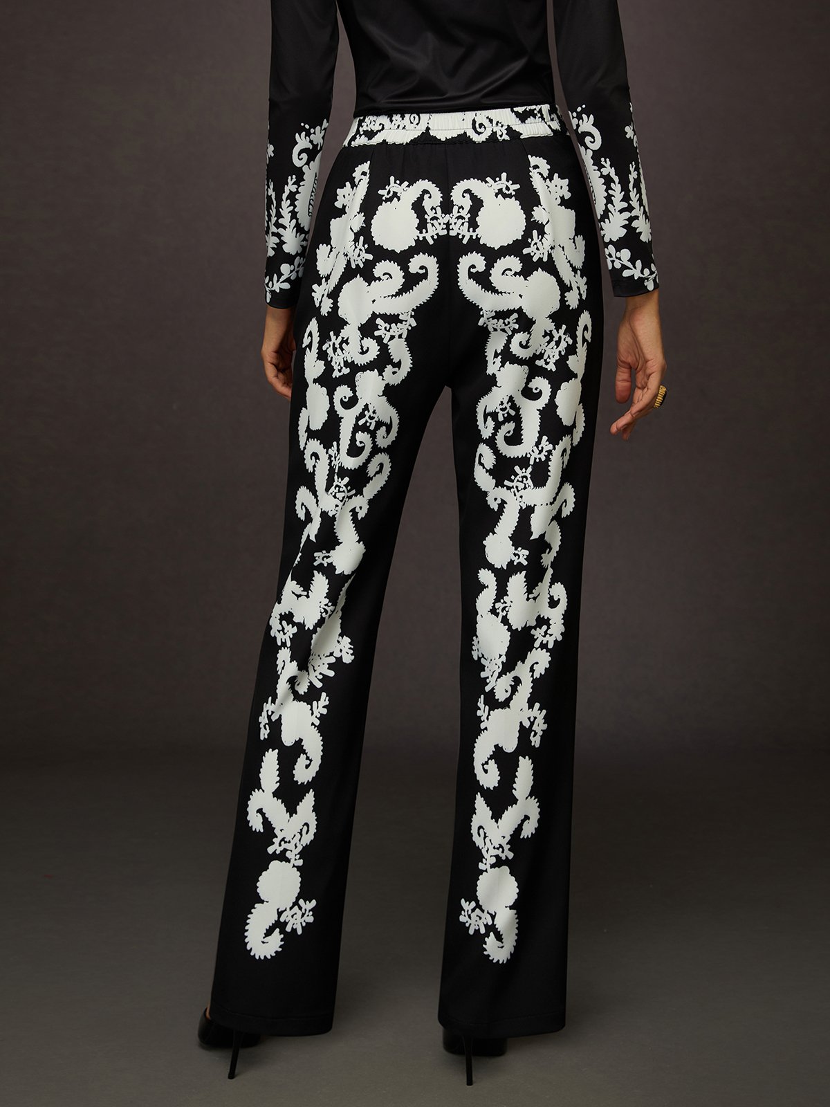 Urban Random Print Printing Straight Pants