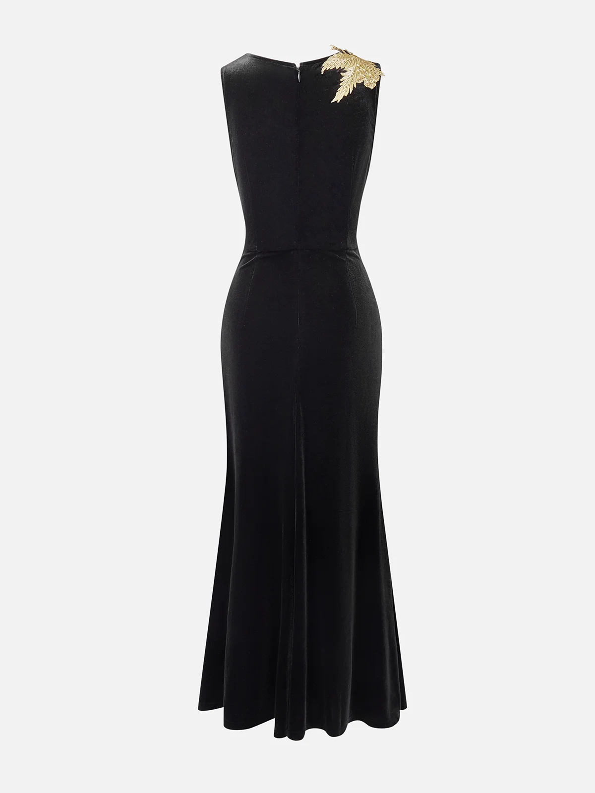 Elegant Plain Crew Neck Maxi Dress