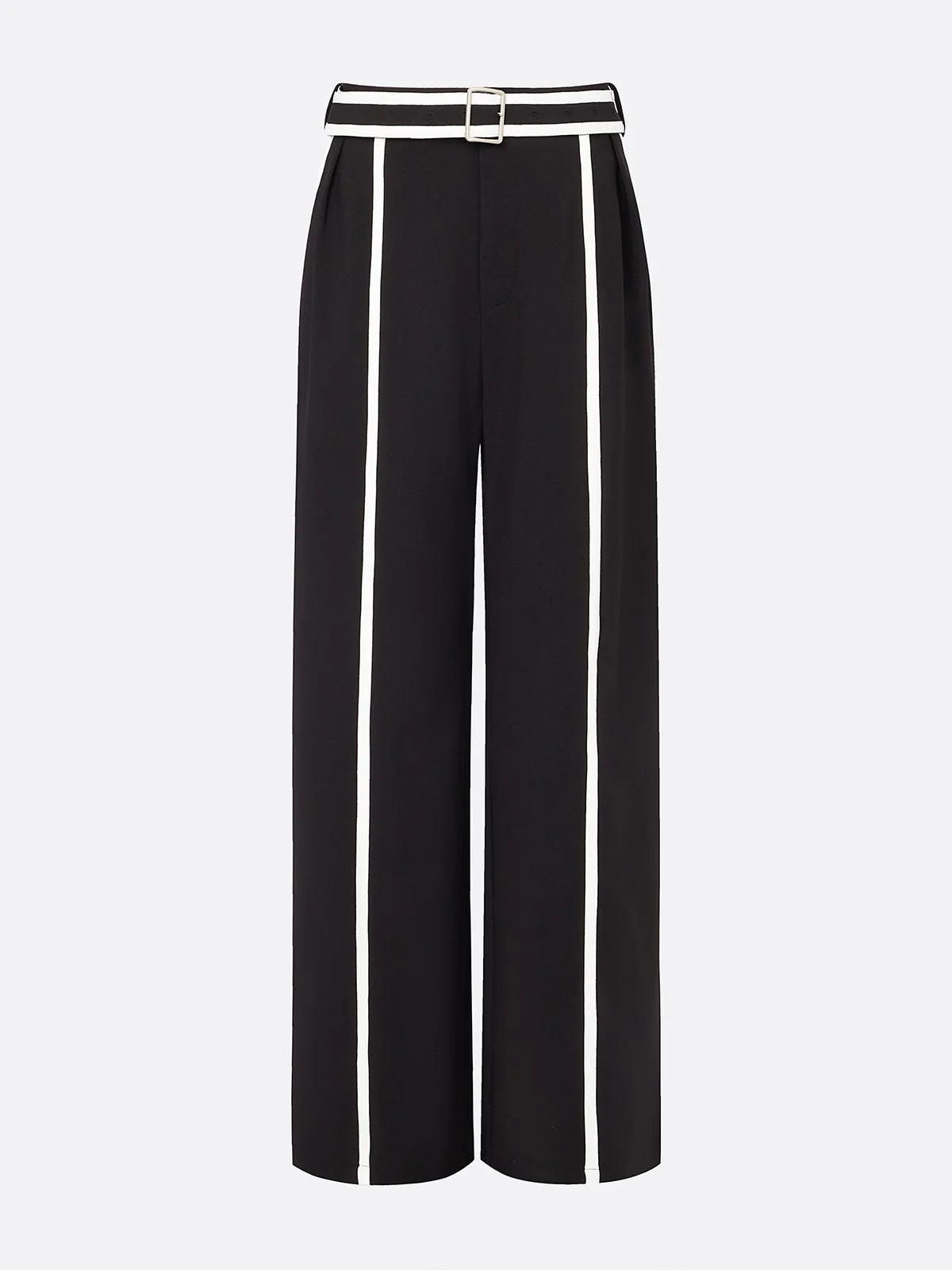 Urban Color-Block Piping Straight-Leg Pants