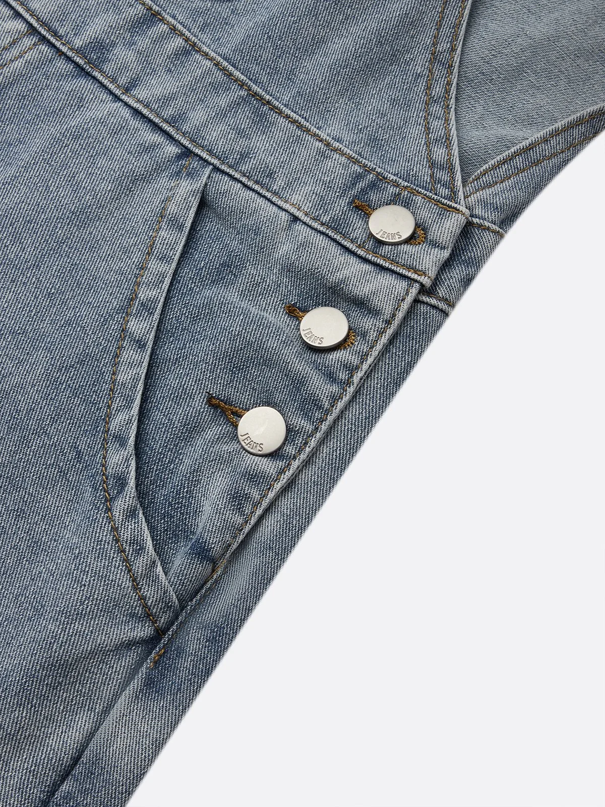 Casual Plain Denim Bib Pants