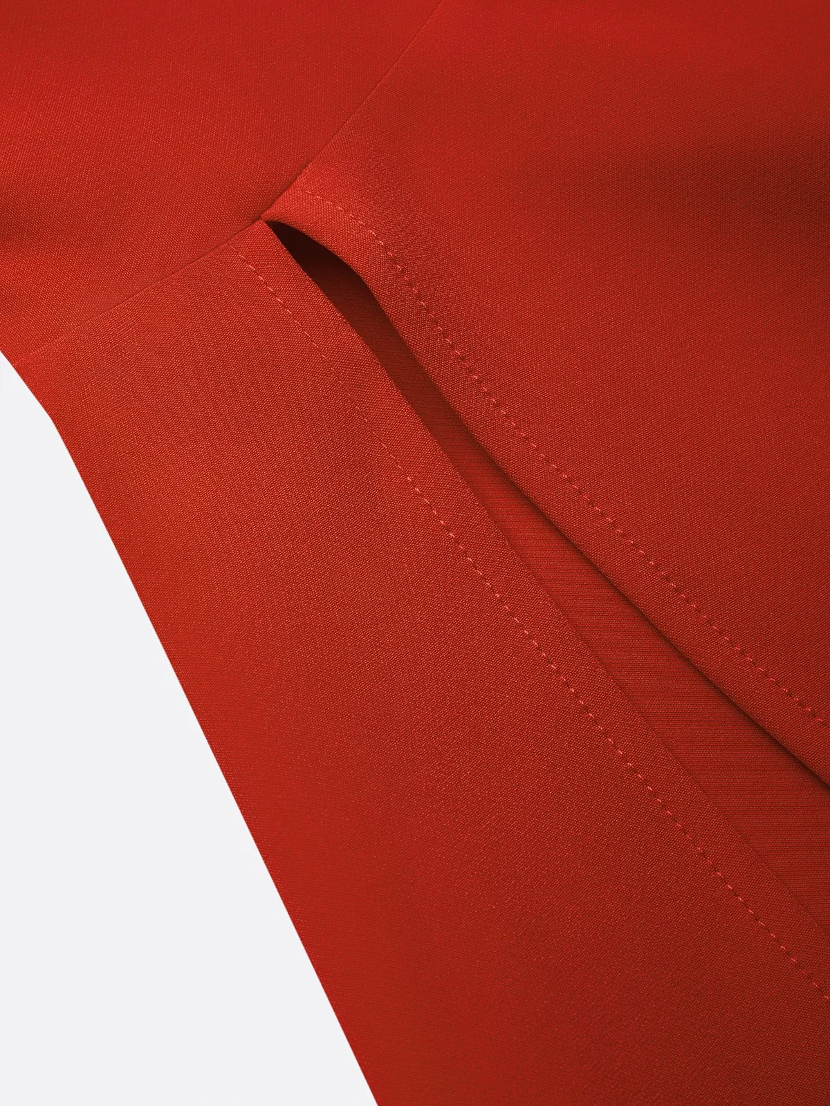 Elegant Plain Split Sleeves Irregular Craftsmanship Stand Collar Knee Length Dress