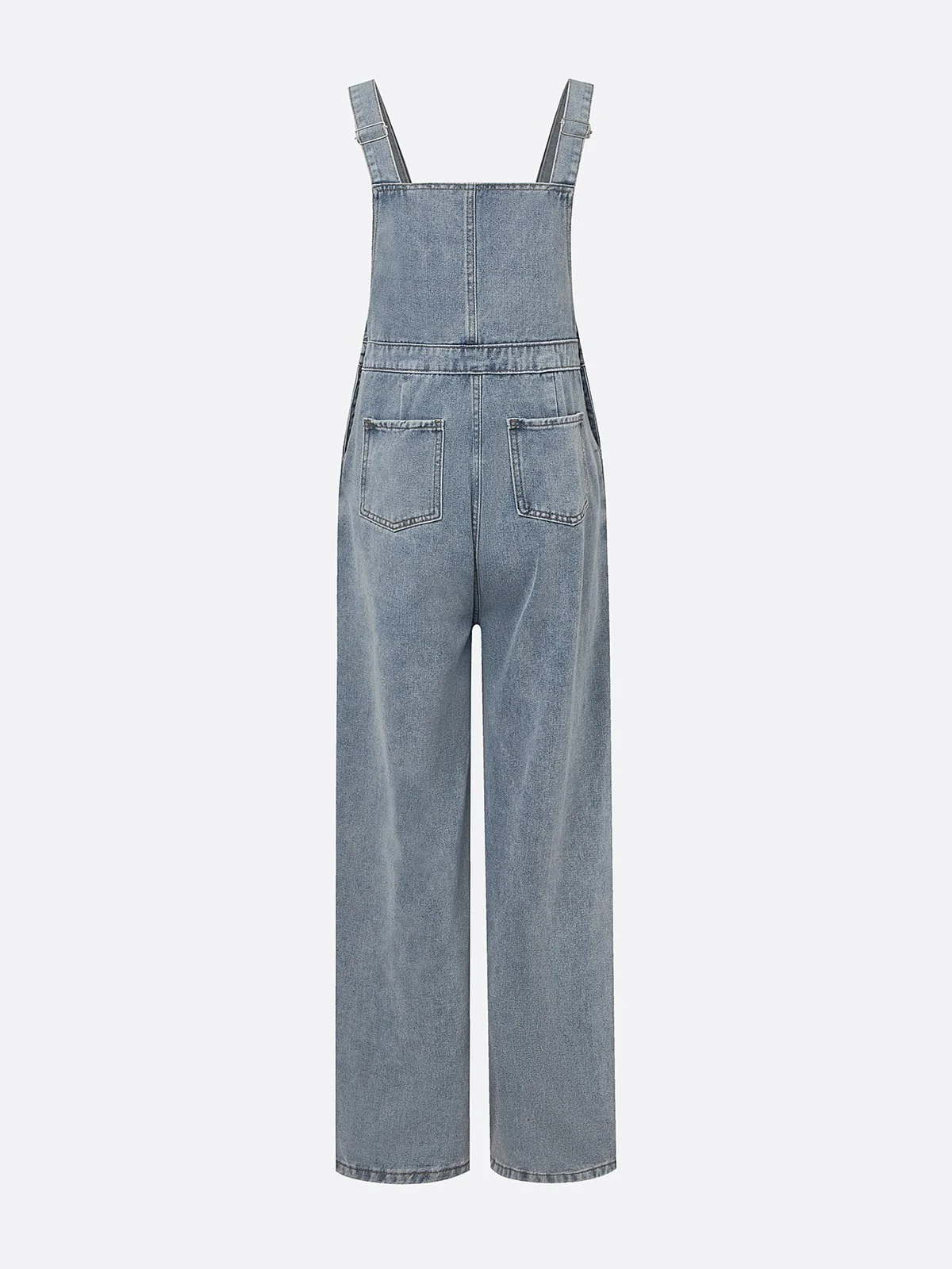Casual Plain Denim Bib Pants