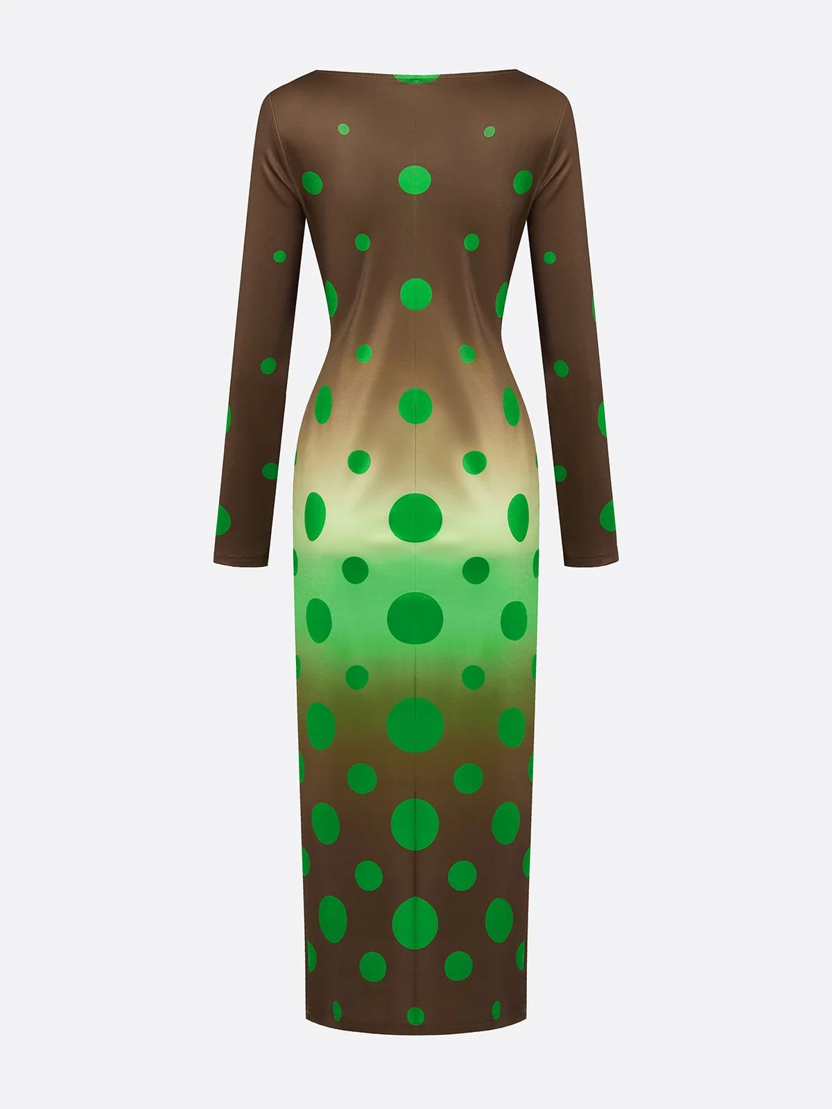 Elegant Polka Dots Printing Boat Neck Maxi Dress