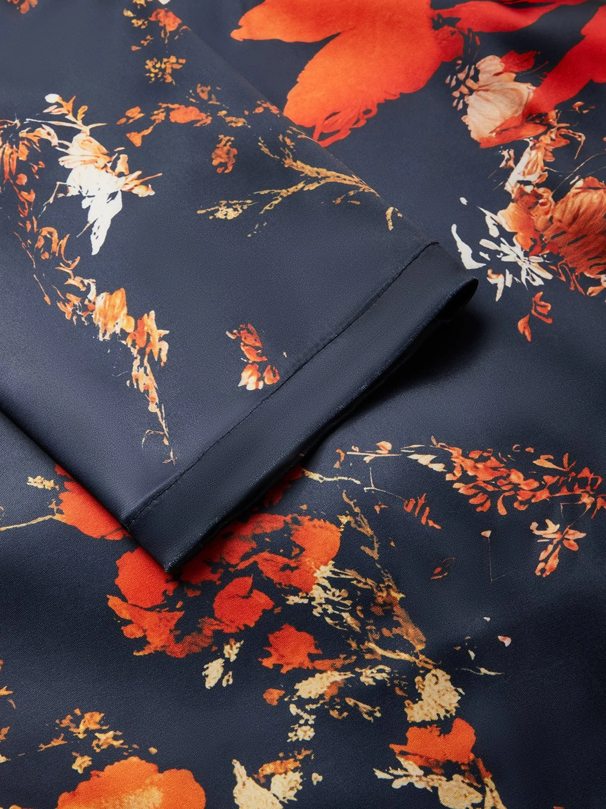 Elegant Floral Lapel Collar Knee Length Dress