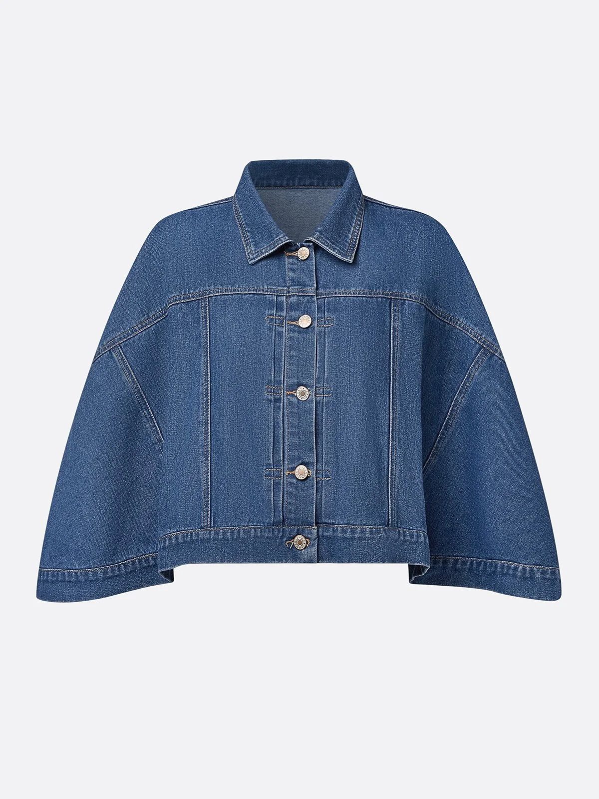 Casual Distressing Cloak Denim Coat